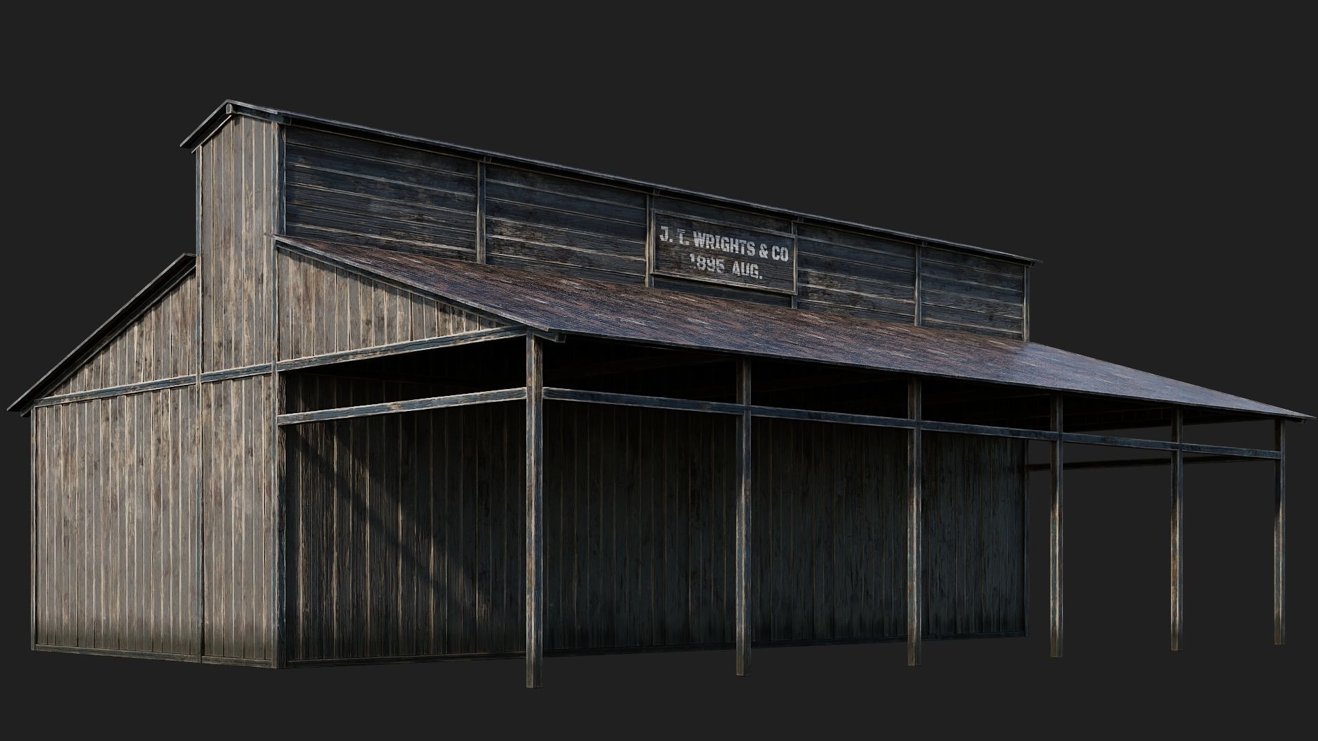 53-54-55-56 - Farm Buildings 4K PBR GameReady Low-poly 3D model_27