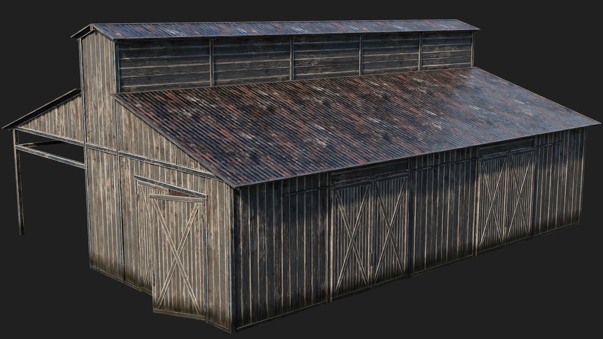 53-54-55-56 - Farm Buildings 4K PBR GameReady Low-poly 3D model_31
