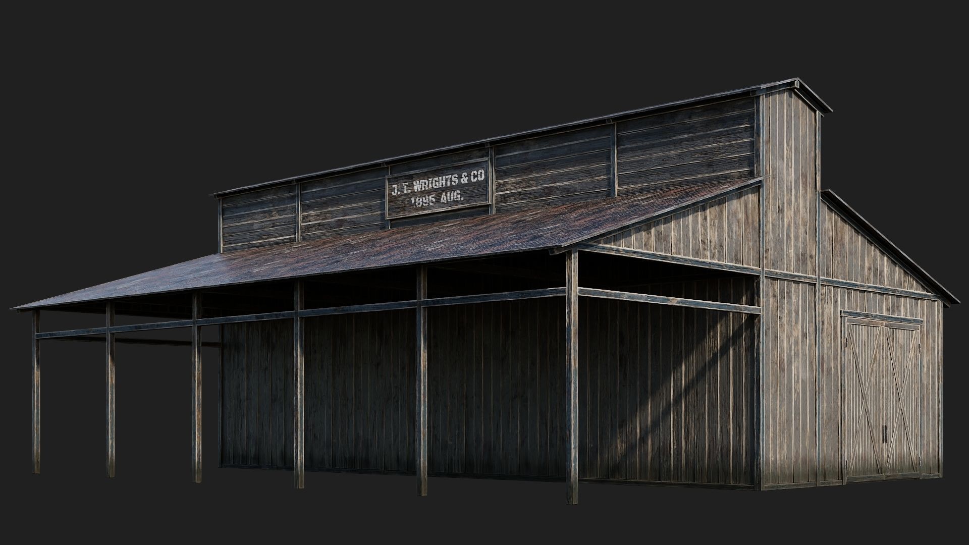 53-54-55-56 - Farm Buildings 4K PBR GameReady Low-poly 3D model_3