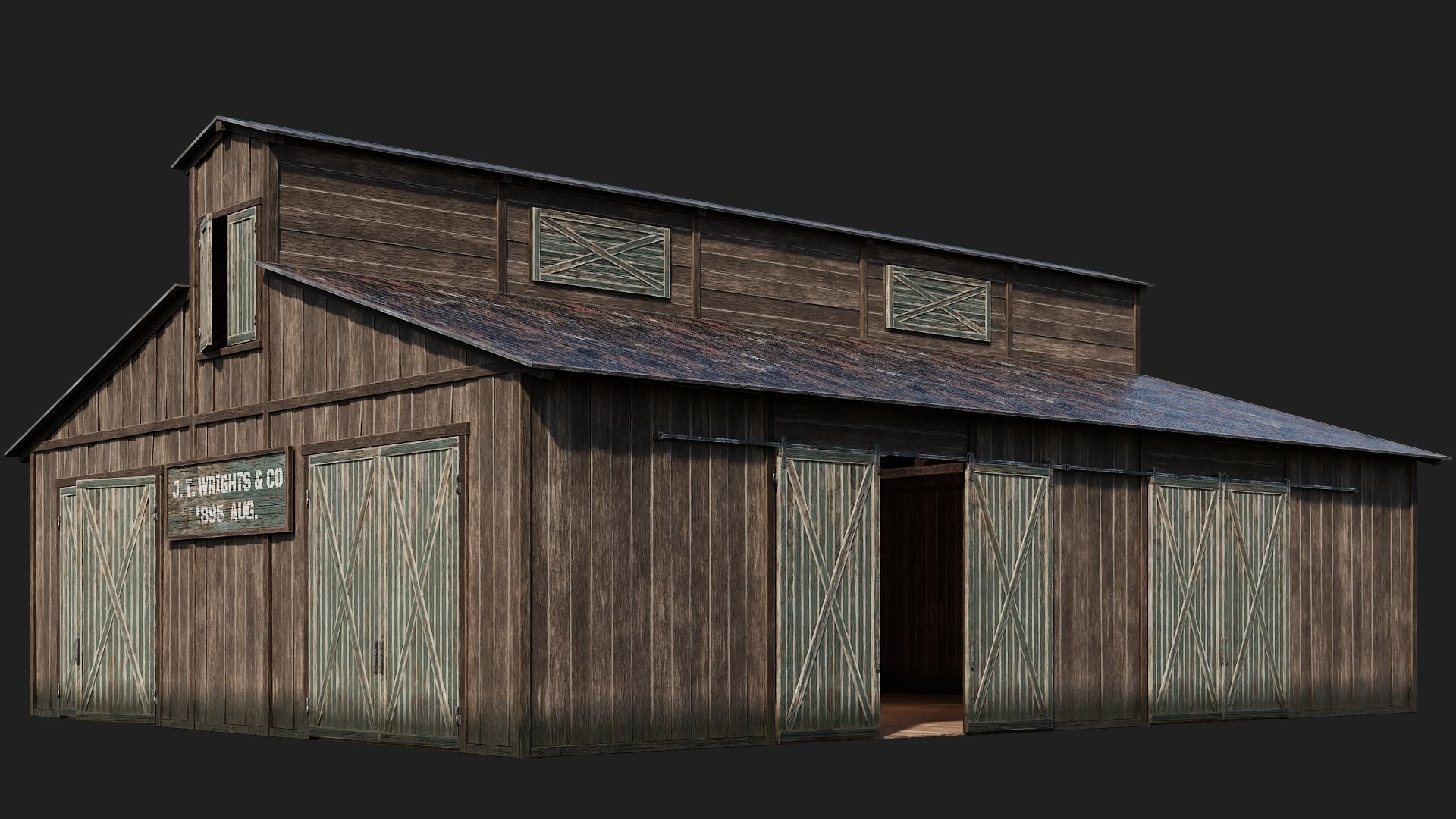 53-54-55-56 - Farm Buildings 4K PBR GameReady Low-poly 3D model_9