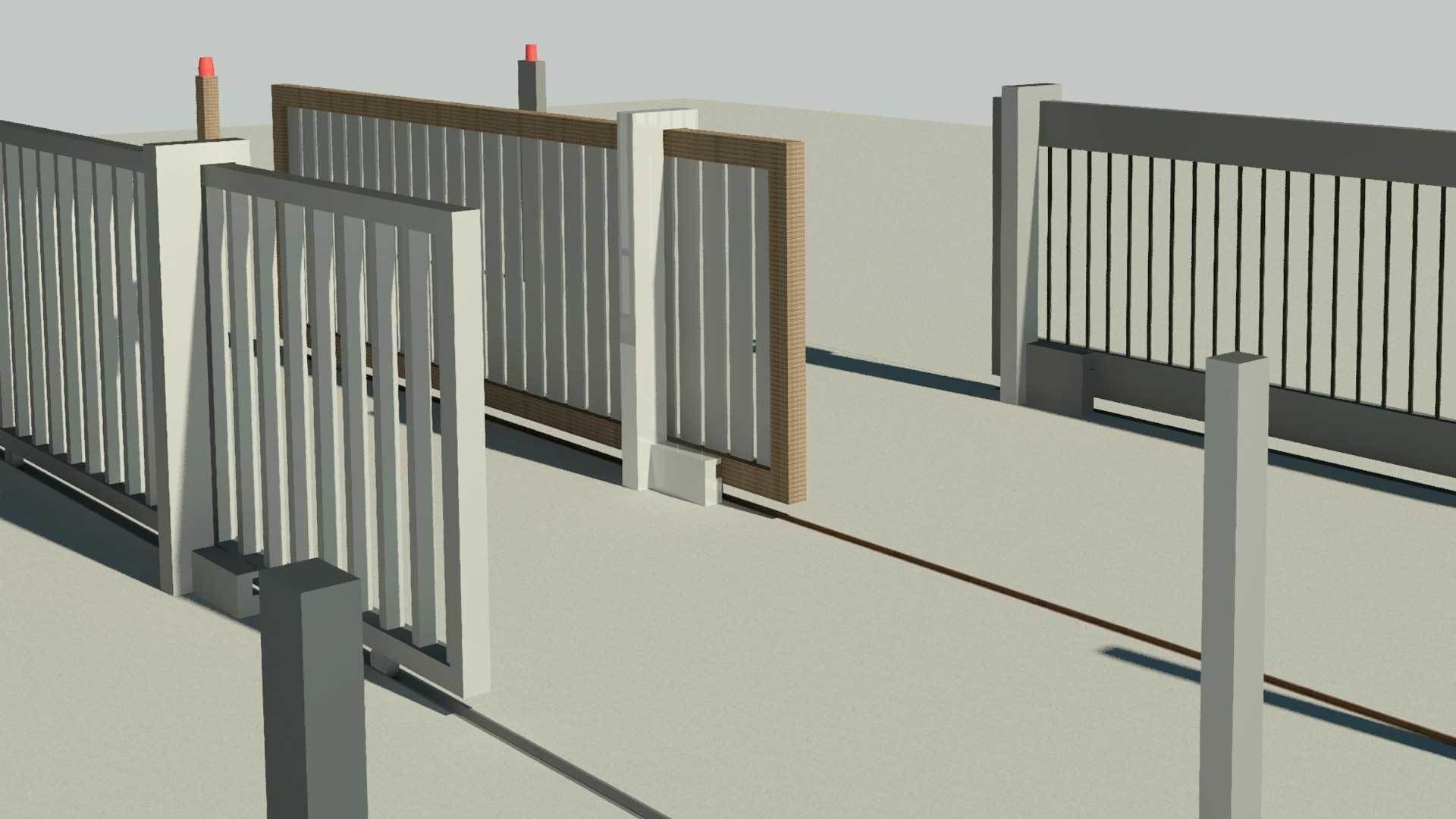 Automatic Sliding Gate 3D model_5