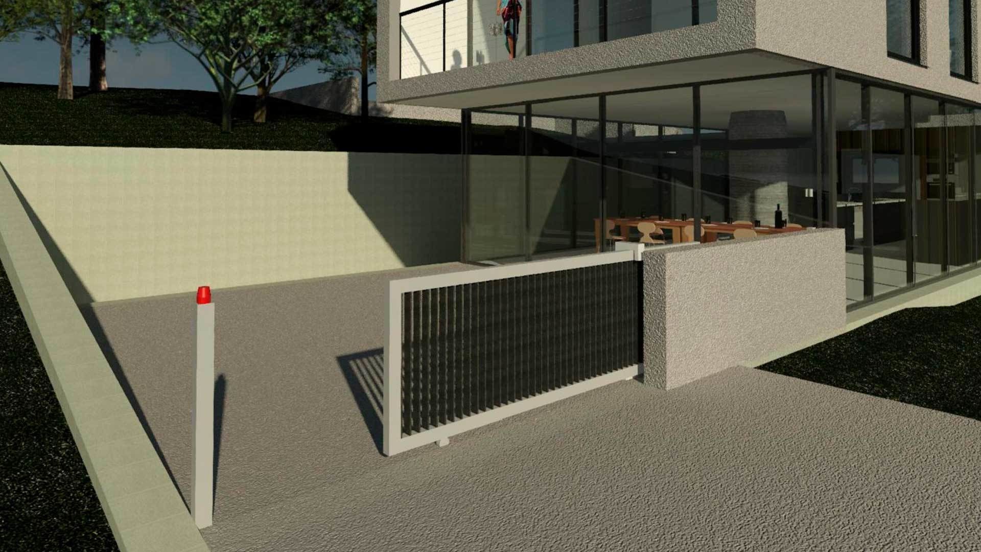 Automatic Sliding Gate 3D model_1