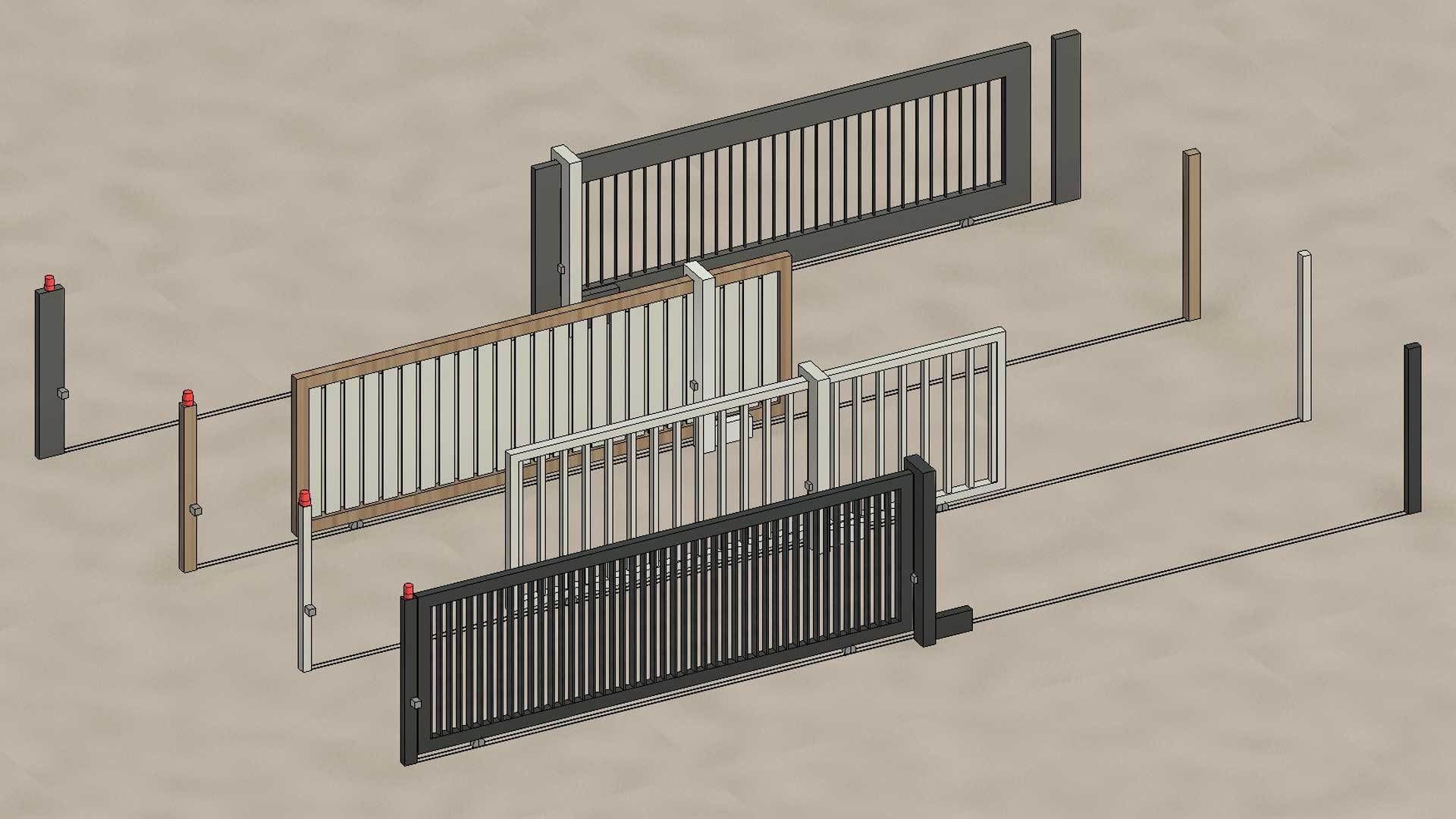 Automatic Sliding Gate 3D model_4