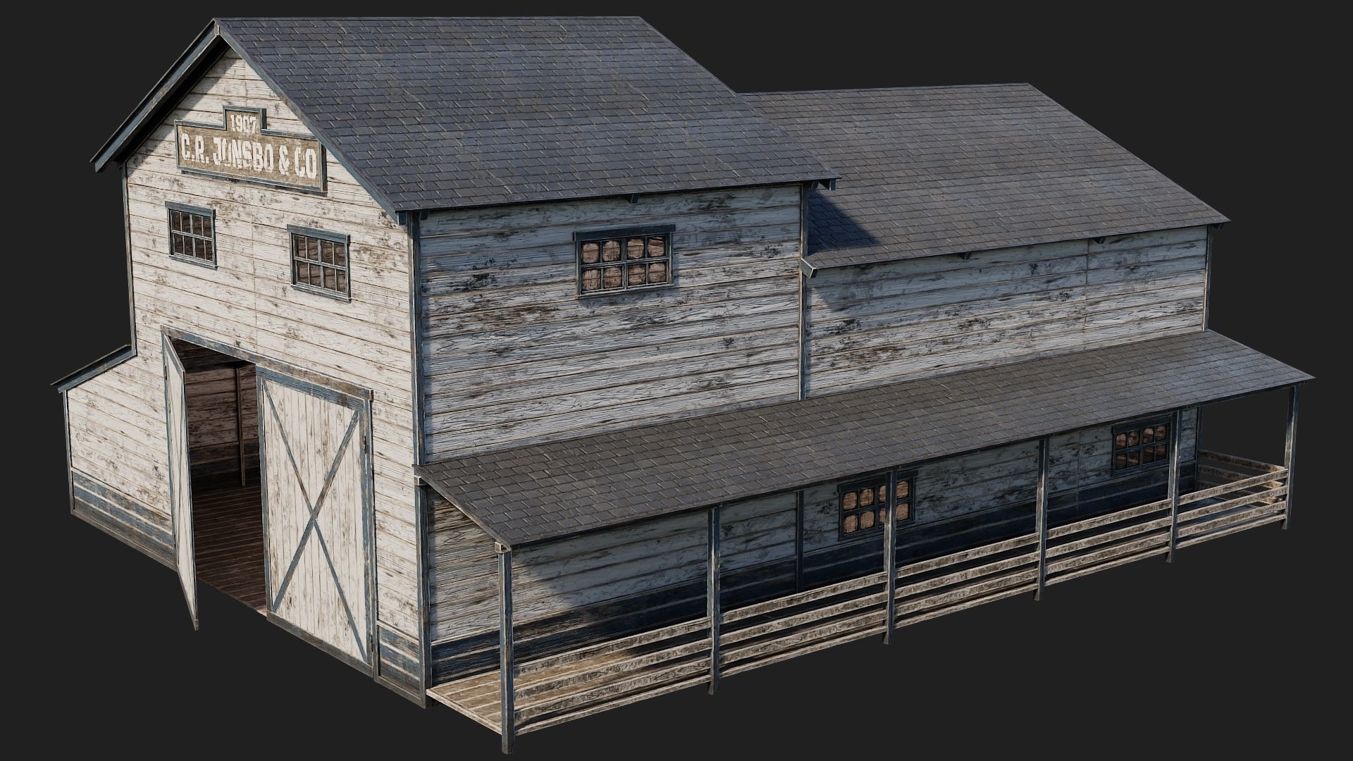 57-58-59-60 - Farm Buildings 4K PBR GameReady Low-poly 3D model_21