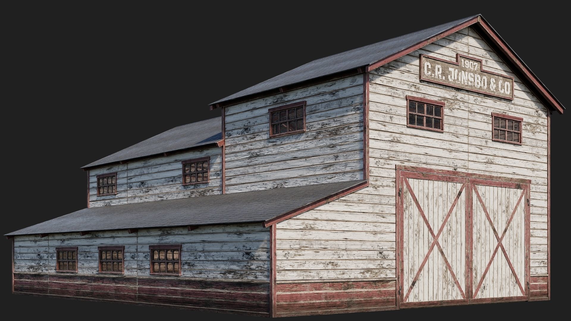 57-58-59-60 - Farm Buildings 4K PBR GameReady Low-poly 3D model_1