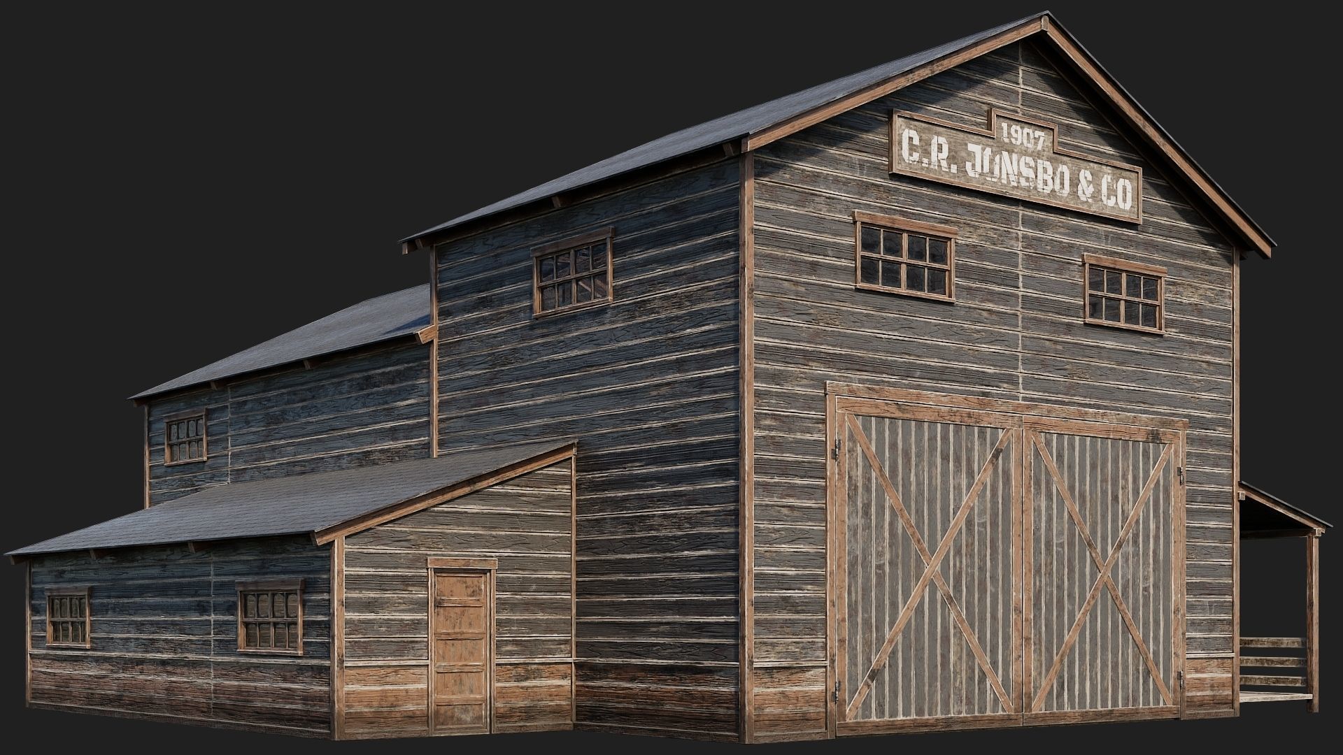 57-58-59-60 - Farm Buildings 4K PBR GameReady Low-poly 3D model_3
