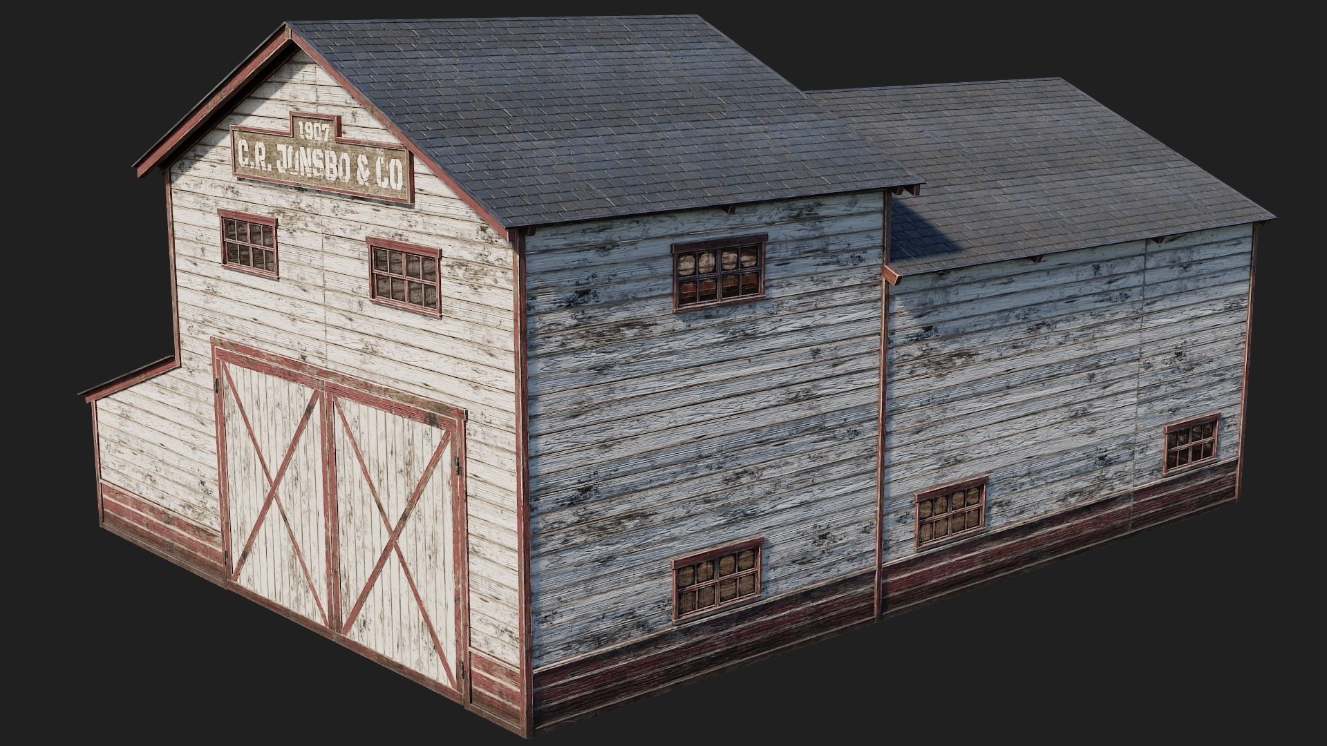57-58-59-60 - Farm Buildings 4K PBR GameReady Low-poly 3D model_13