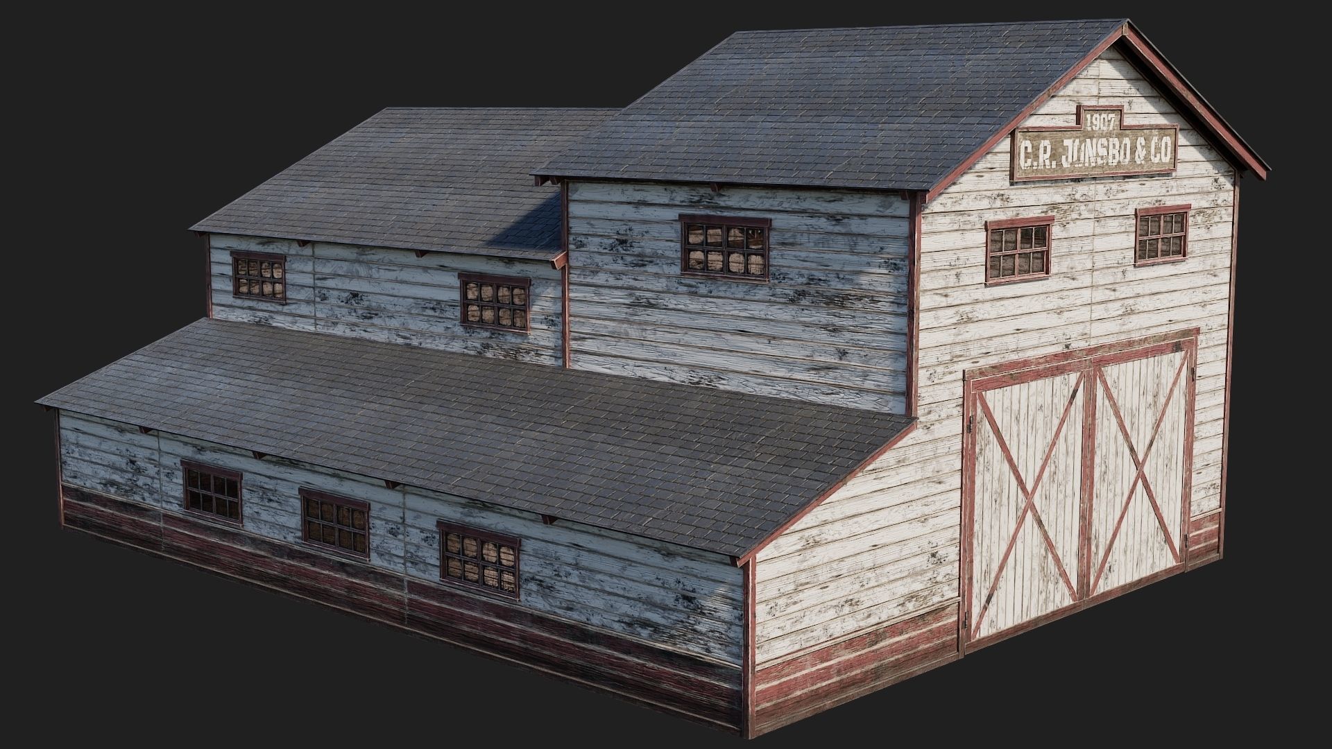57-58-59-60 - Farm Buildings 4K PBR GameReady Low-poly 3D model_12