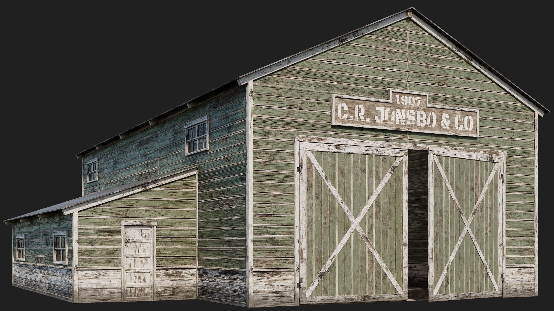57-58-59-60 - Farm Buildings 4K PBR GameReady Low-poly 3D model_36