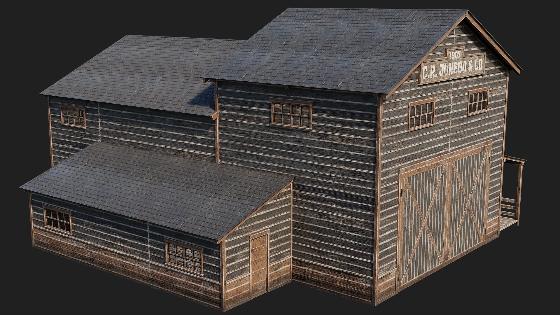 57-58-59-60 - Farm Buildings 4K PBR GameReady Low-poly 3D model_29