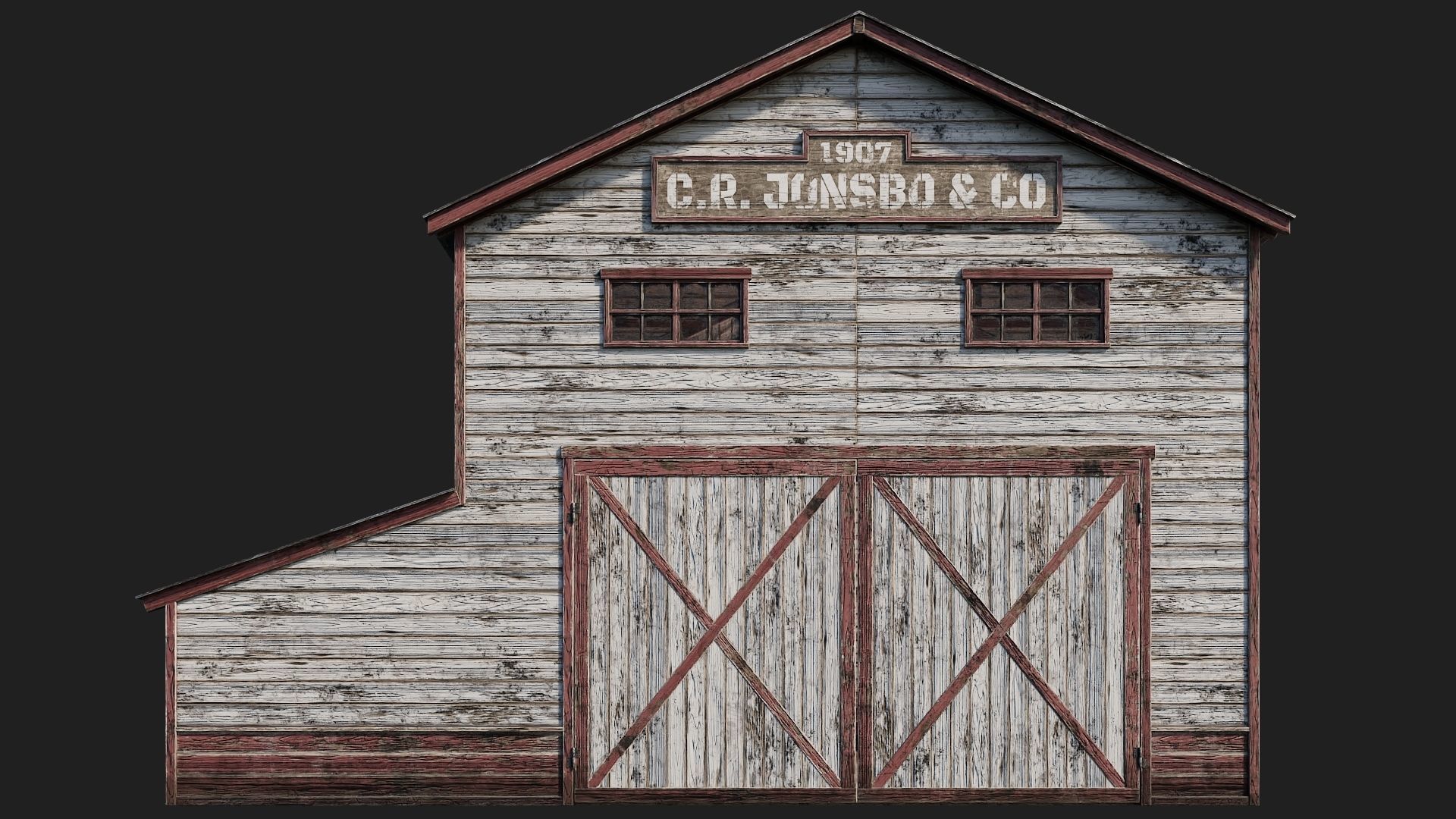57-58-59-60 - Farm Buildings 4K PBR GameReady Low-poly 3D model_7