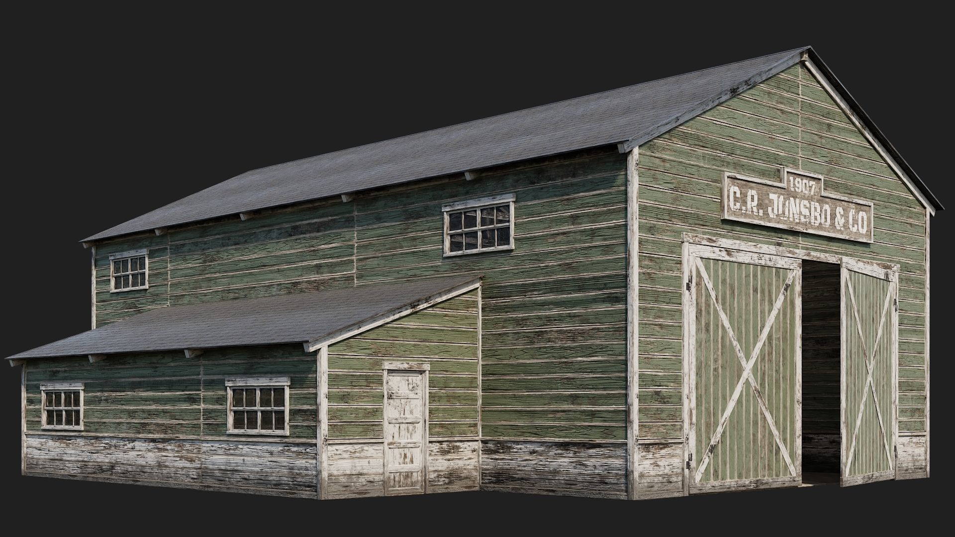57-58-59-60 - Farm Buildings 4K PBR GameReady Low-poly 3D model_4