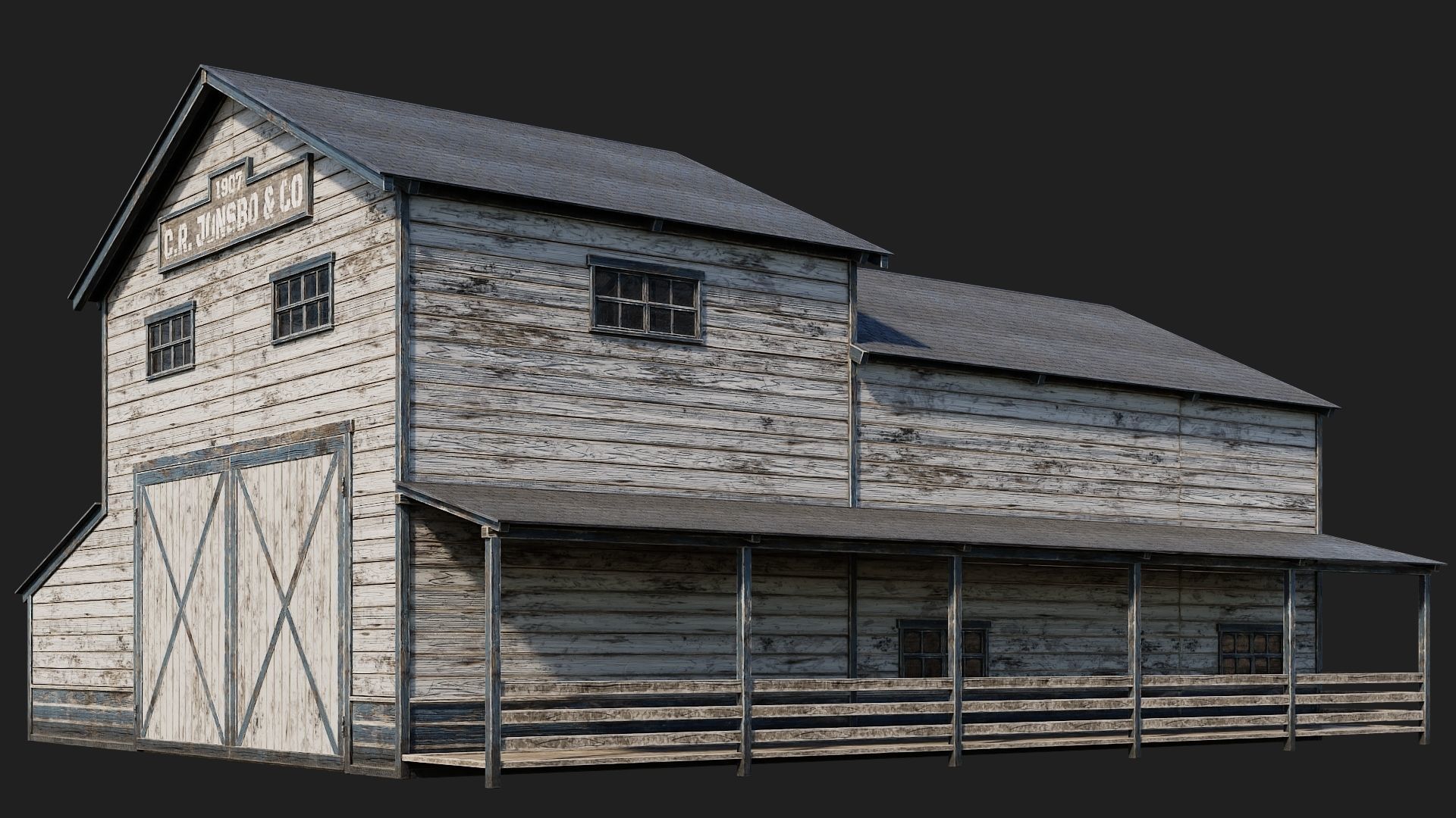 57-58-59-60 - Farm Buildings 4K PBR GameReady Low-poly 3D model_16