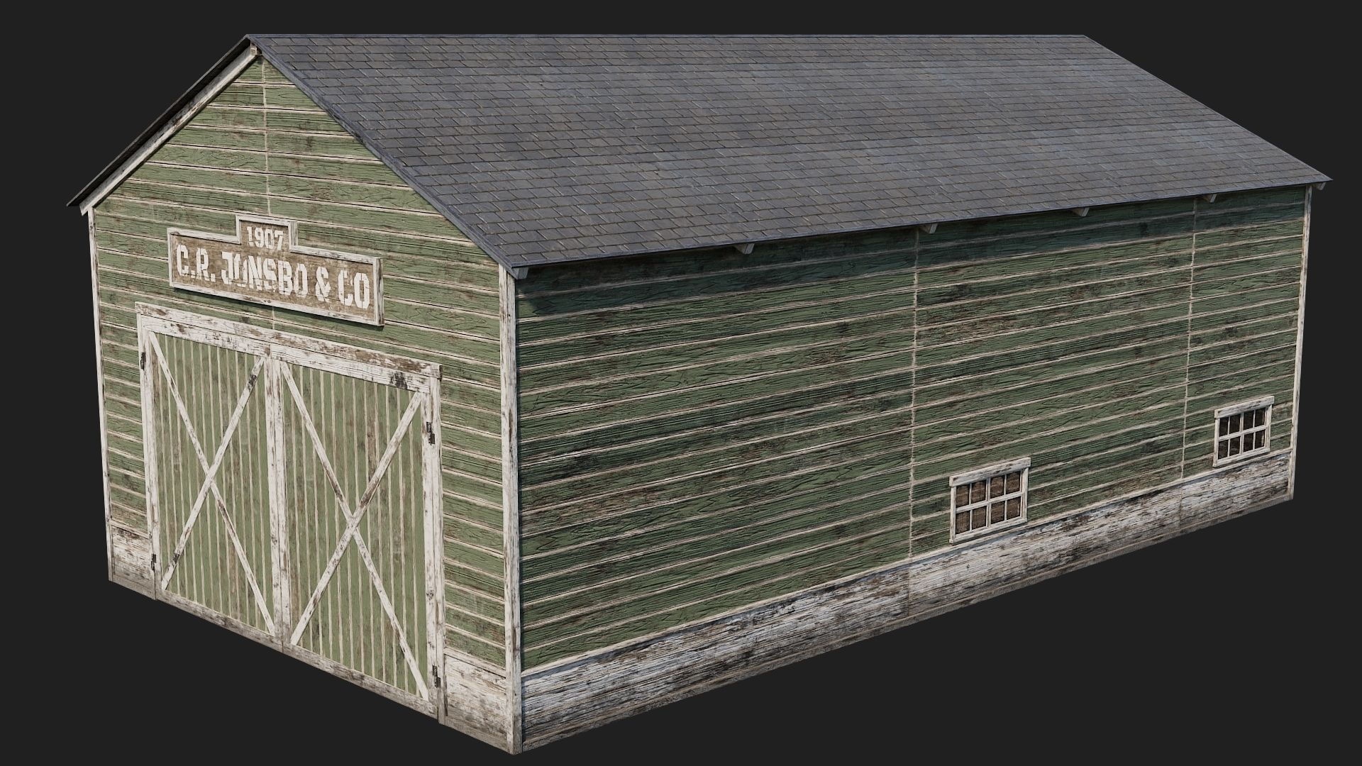 57-58-59-60 - Farm Buildings 4K PBR GameReady Low-poly 3D model_39