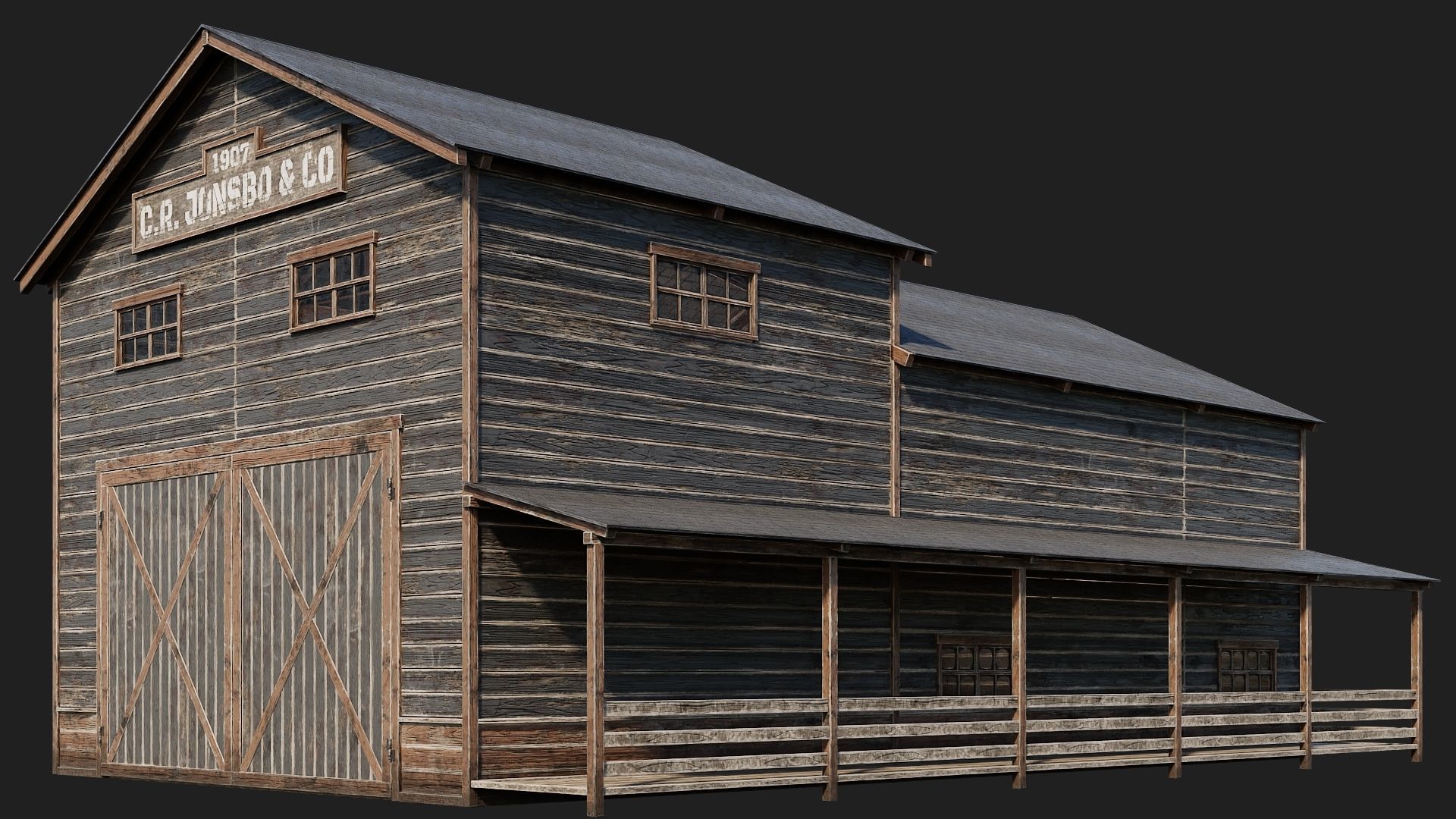 57-58-59-60 - Farm Buildings 4K PBR GameReady Low-poly 3D model_24