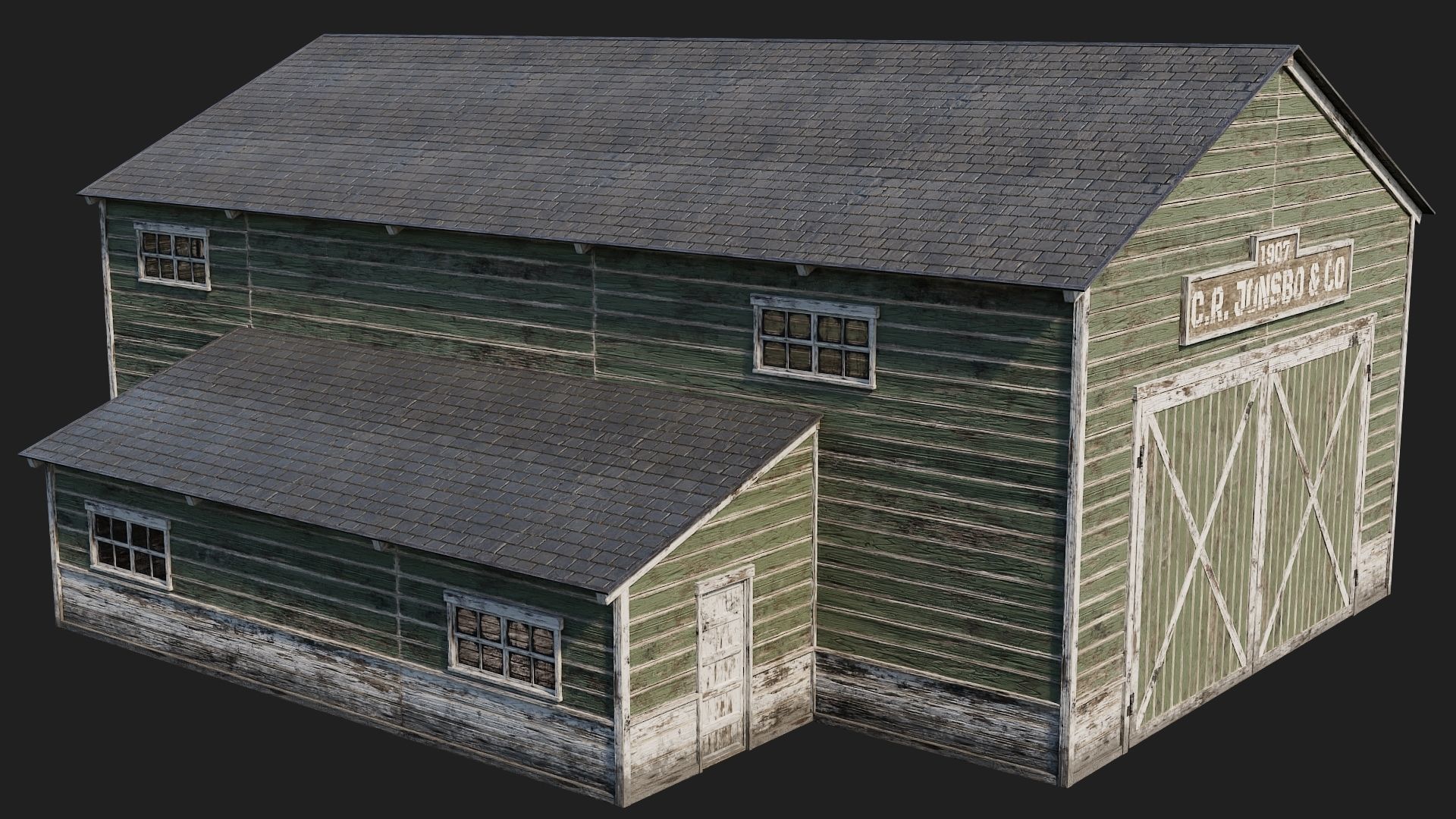 57-58-59-60 - Farm Buildings 4K PBR GameReady Low-poly 3D model_38