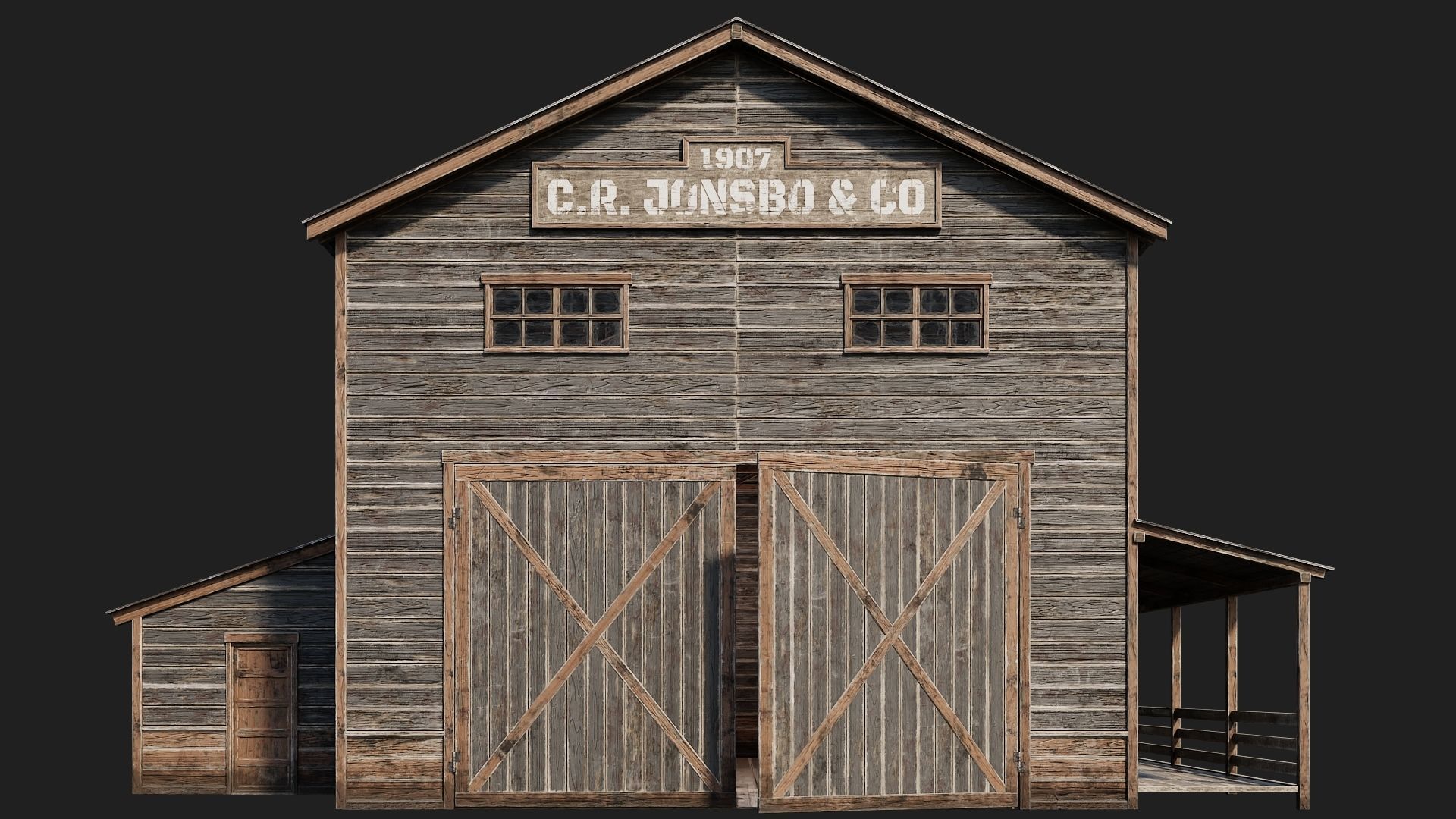 57-58-59-60 - Farm Buildings 4K PBR GameReady Low-poly 3D model_27