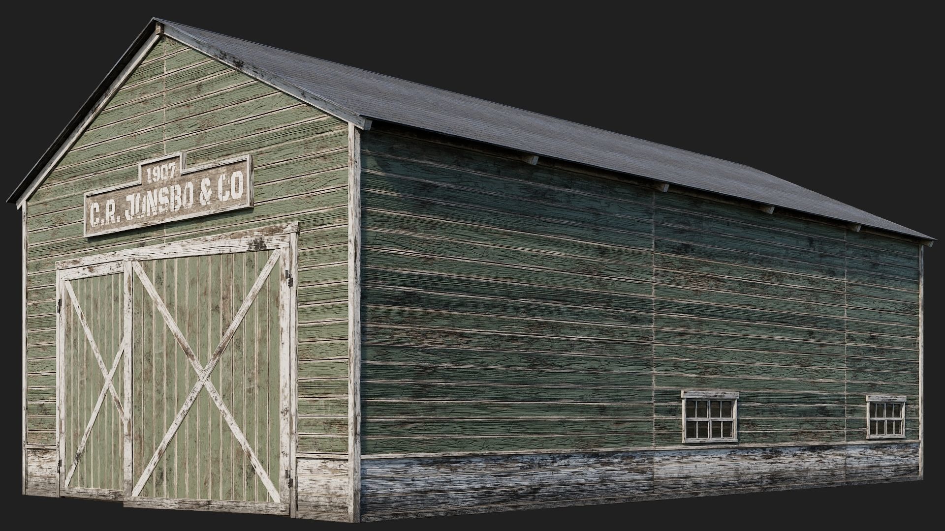 57-58-59-60 - Farm Buildings 4K PBR GameReady Low-poly 3D model_33