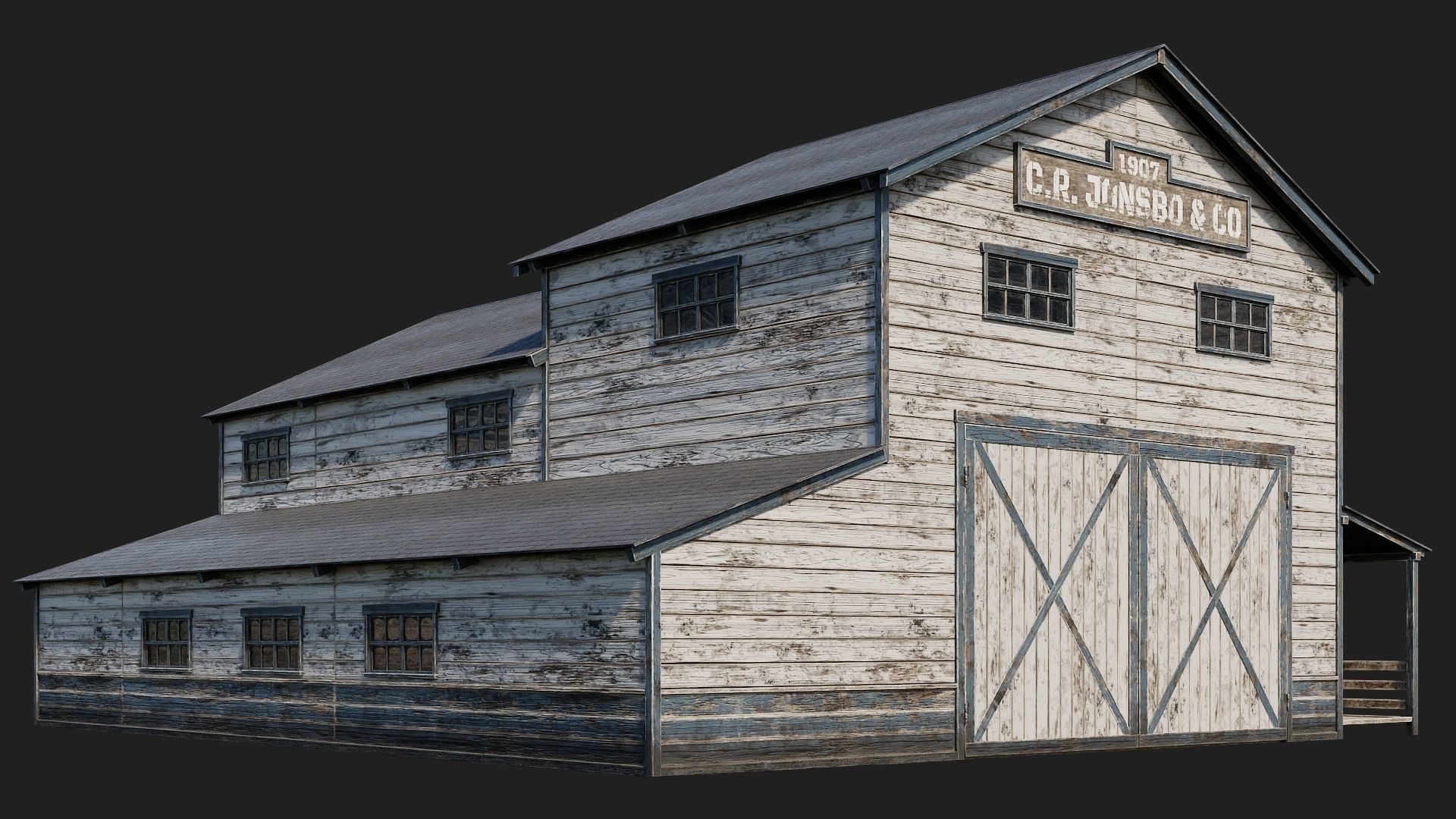 57-58-59-60 - Farm Buildings 4K PBR GameReady Low-poly 3D model_2