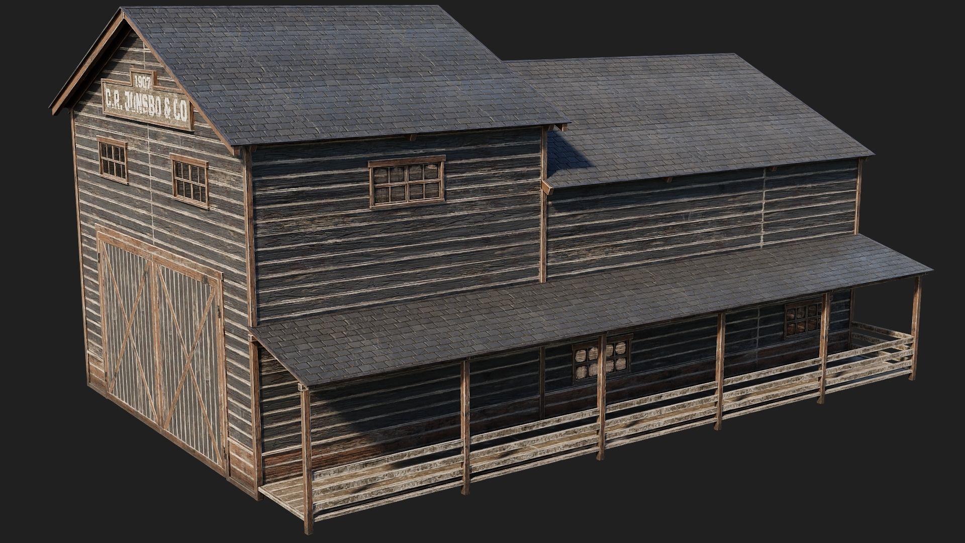 57-58-59-60 - Farm Buildings 4K PBR GameReady Low-poly 3D model_30