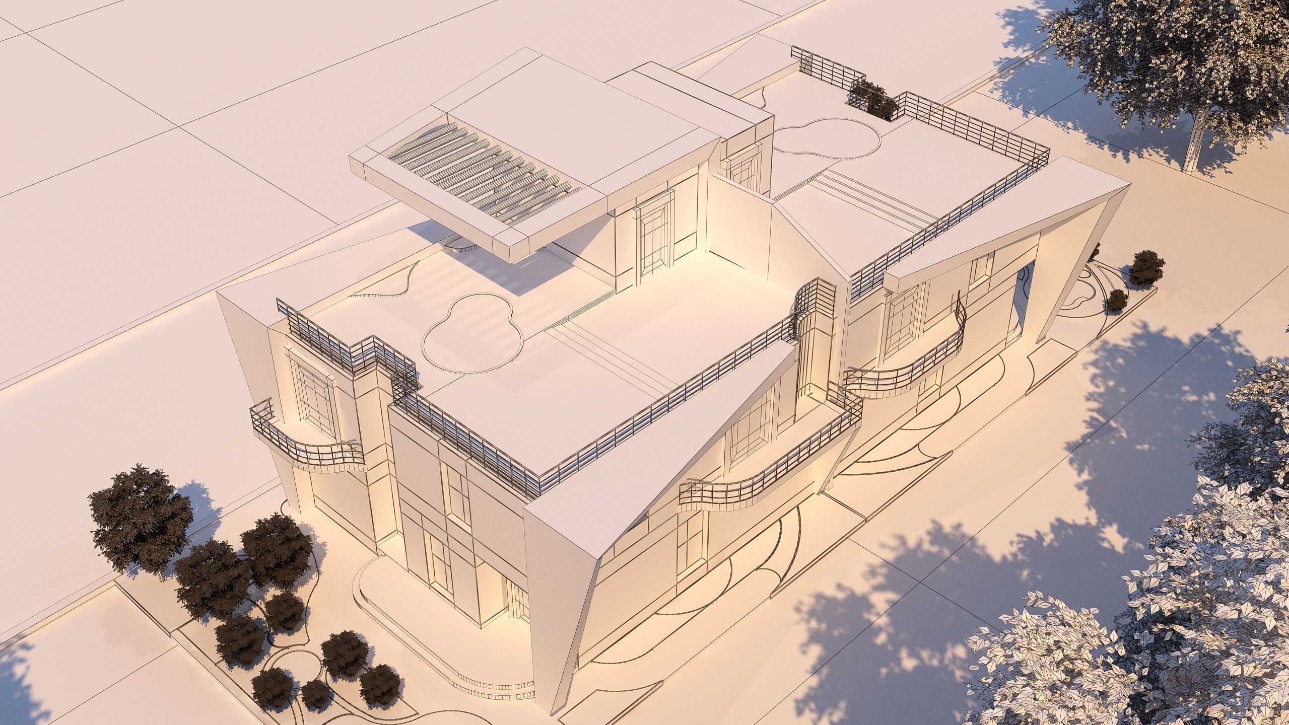 0057 - Modern Twin House - 3Ds Files - 2Ds Plans 3D model_11