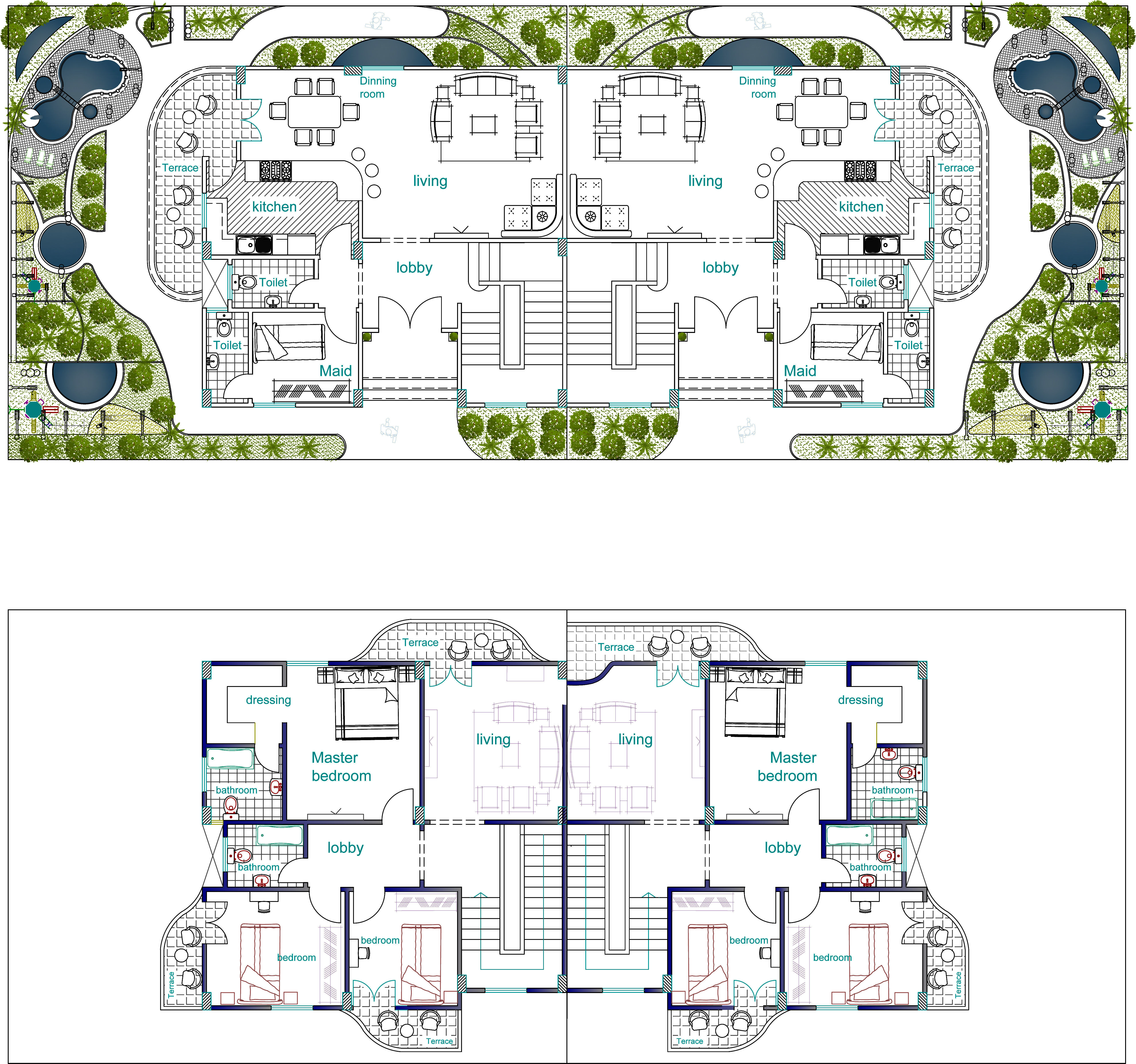 0057 - Modern Twin House - 3Ds Files - 2Ds Plans 3D model_22
