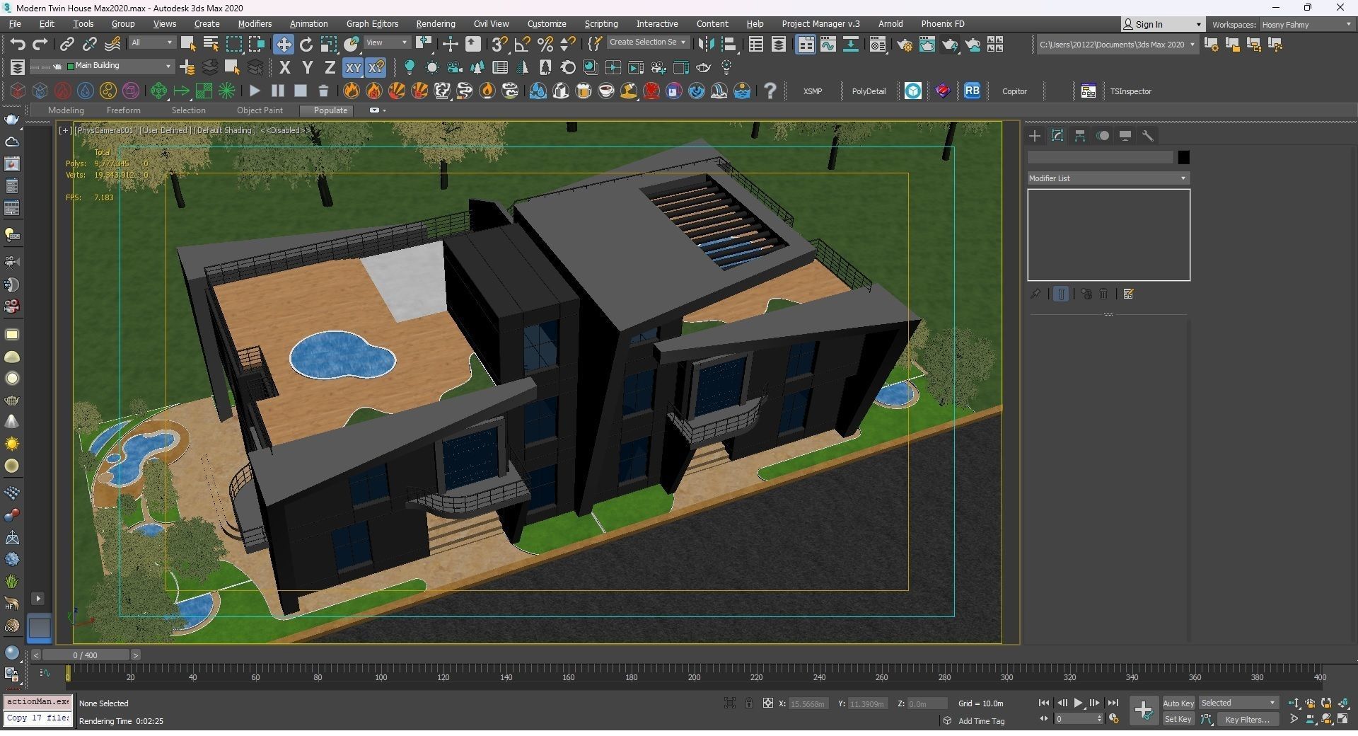 0057 - Modern Twin House - 3Ds Files - 2Ds Plans 3D model_19