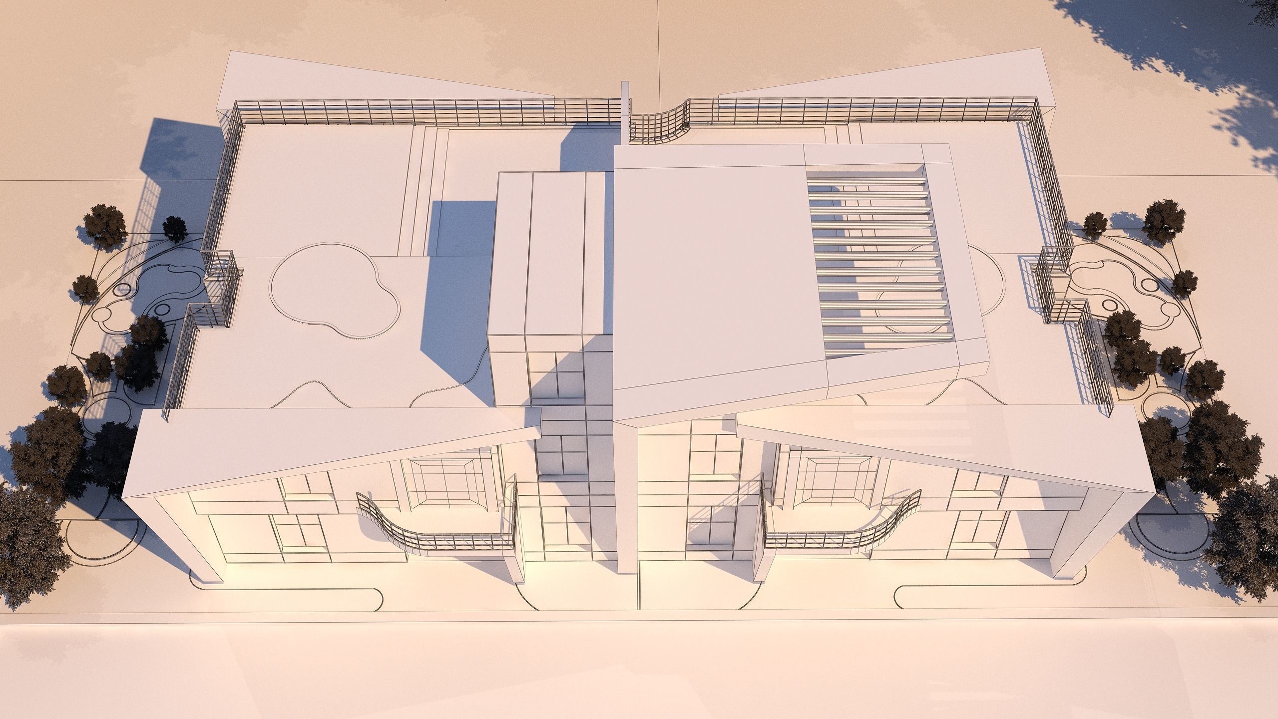 0057 - Modern Twin House - 3Ds Files - 2Ds Plans 3D model_16