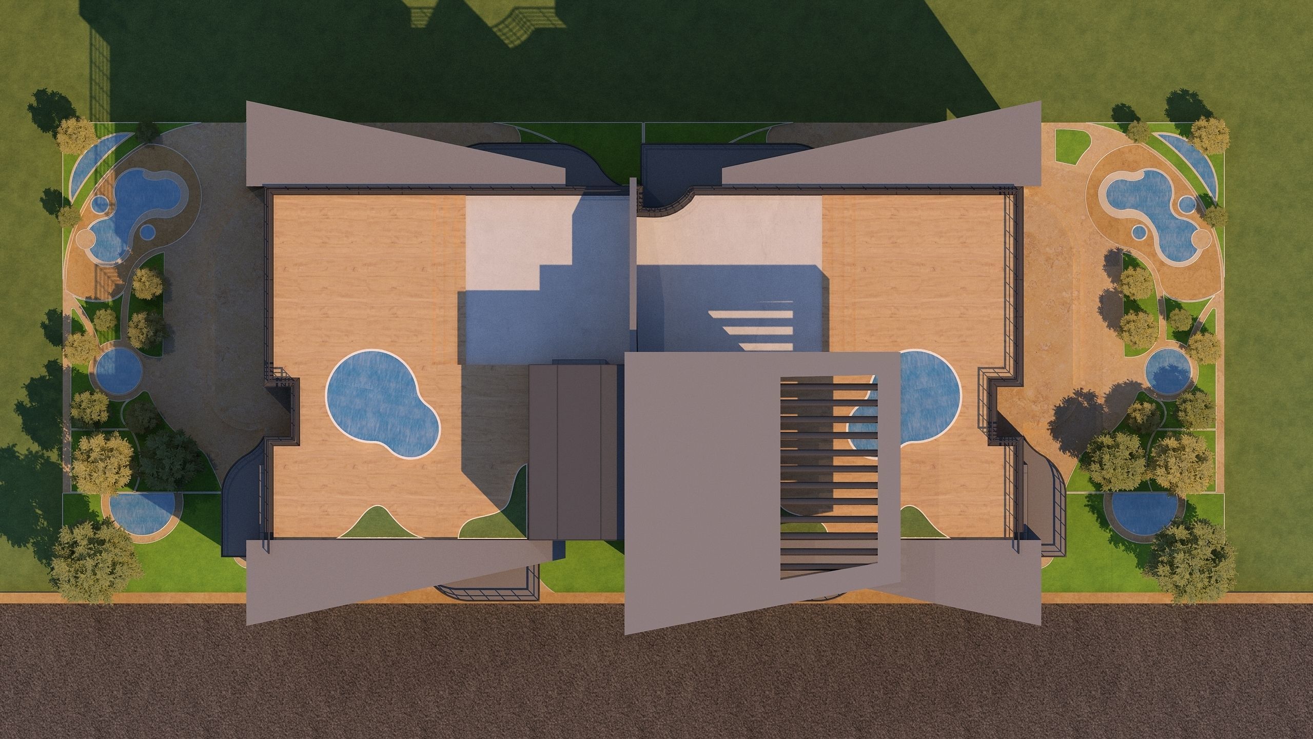 0057 - Modern Twin House - 3Ds Files - 2Ds Plans 3D model_9