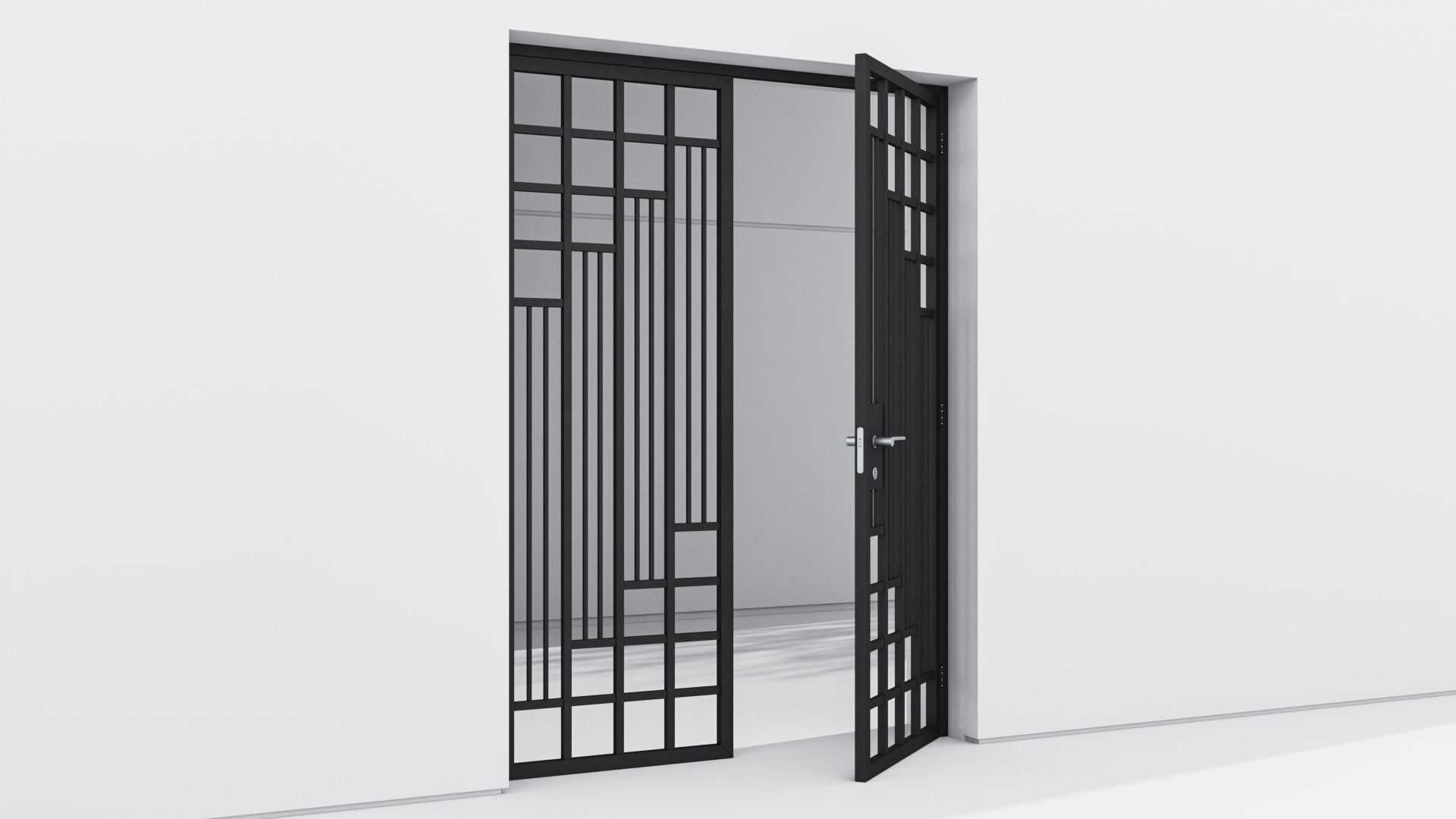 Aluminium door 31 3D model_2