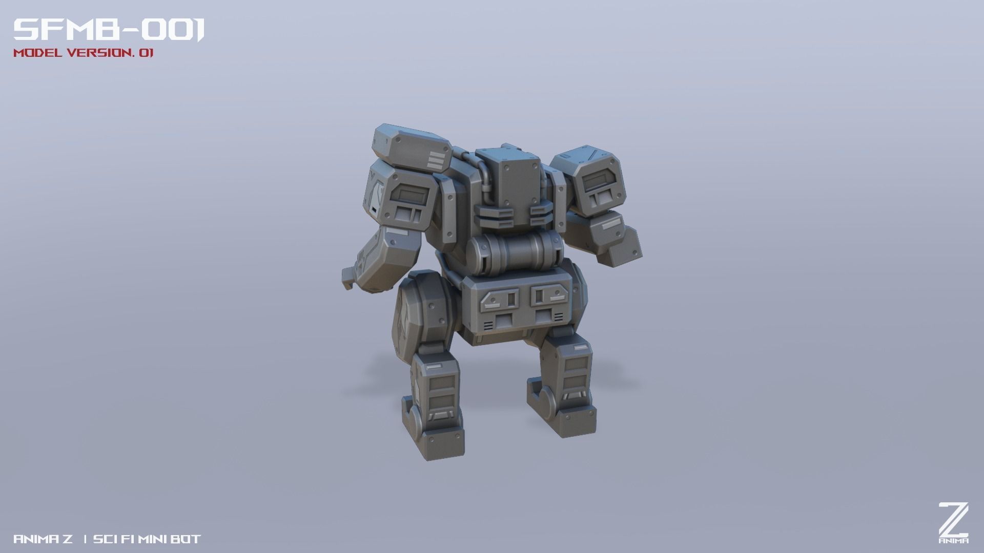 3D model Scifi Mini bot VR / AR / low-poly | CGTrader