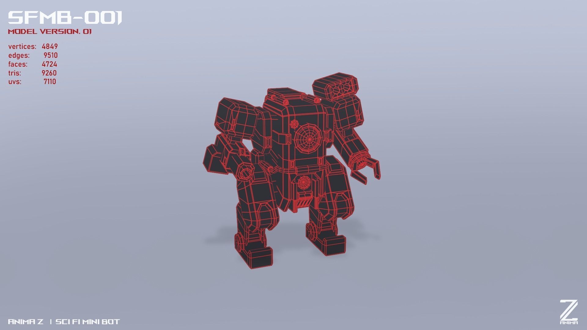 3D model Scifi Mini bot VR / AR / low-poly | CGTrader