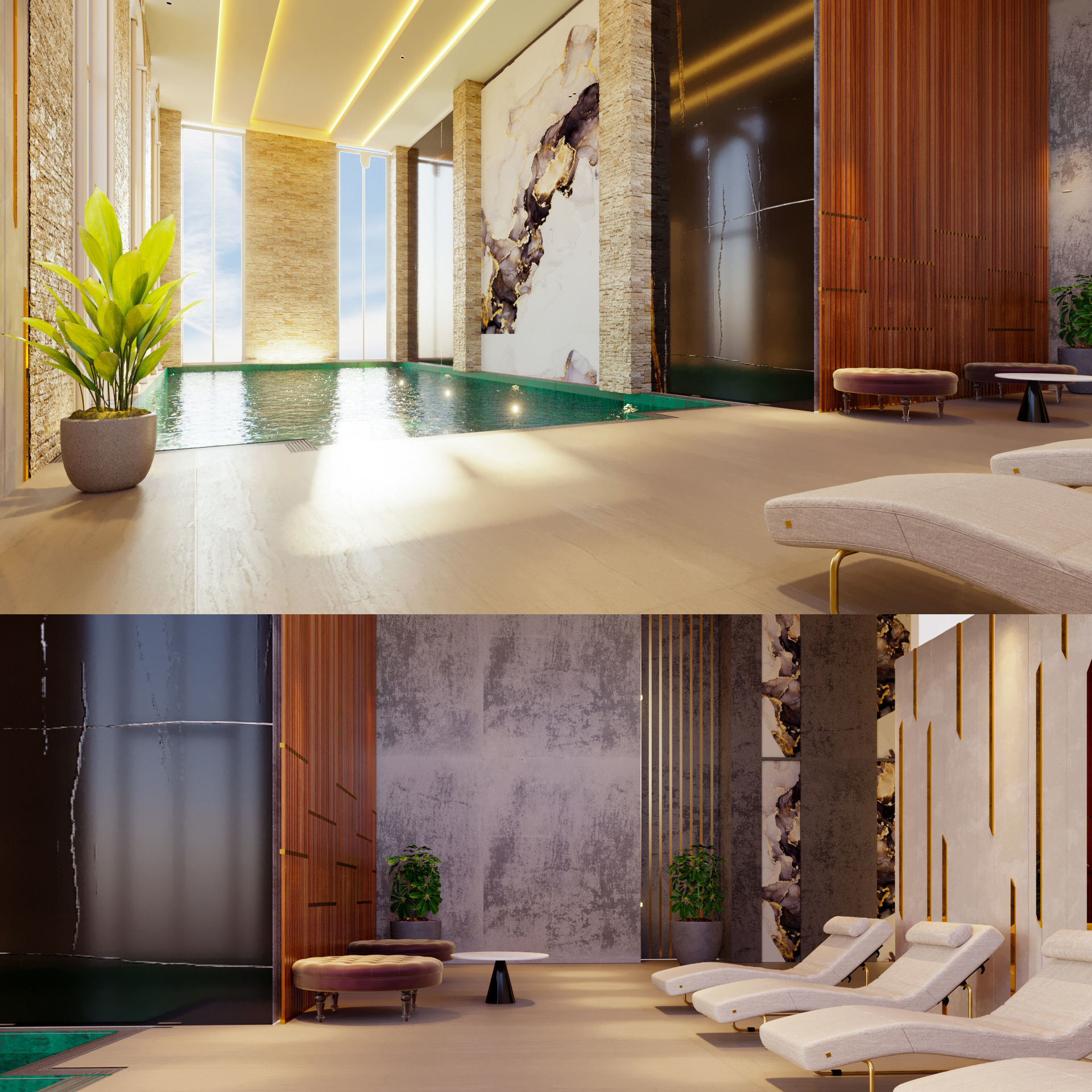 indoor swimming pool 3D model_2