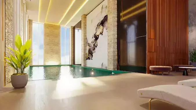 indoor swimming pool 3D model