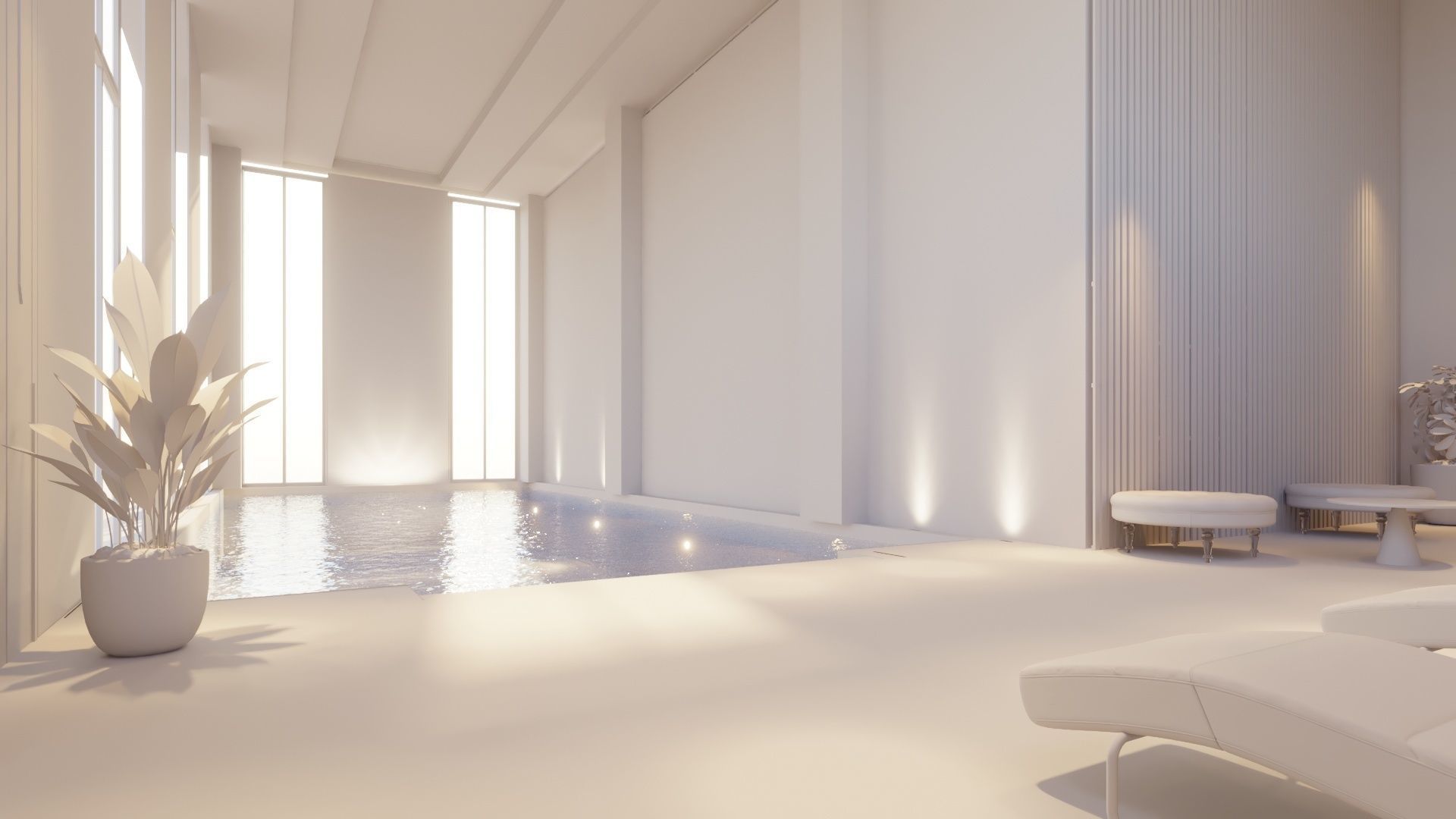 indoor swimming pool 3D model_4