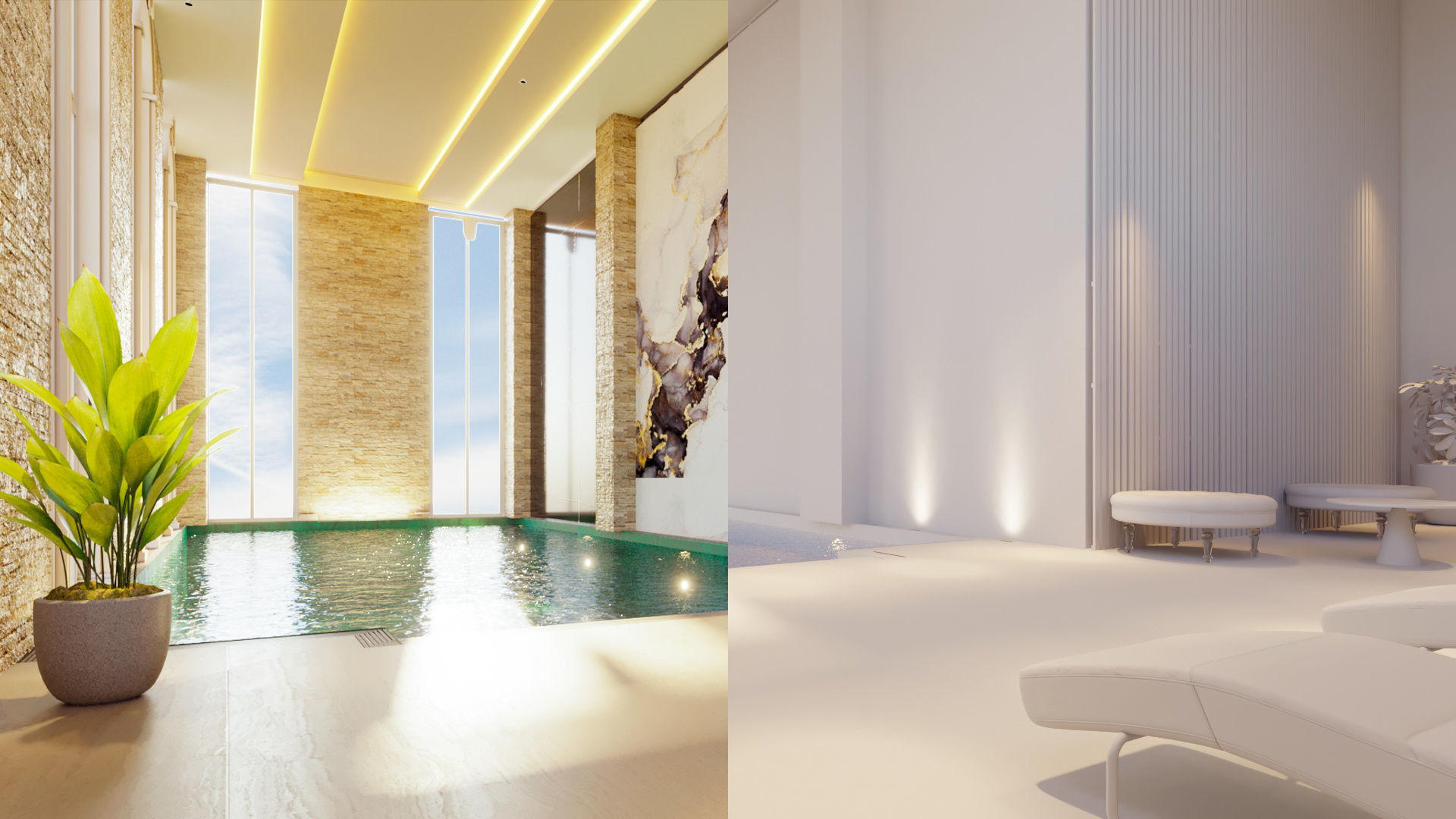 indoor swimming pool 3D model_6