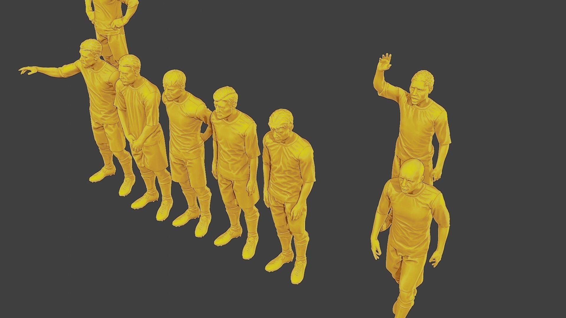 Soccer Players SP Pack 3 3D Model Collection_11