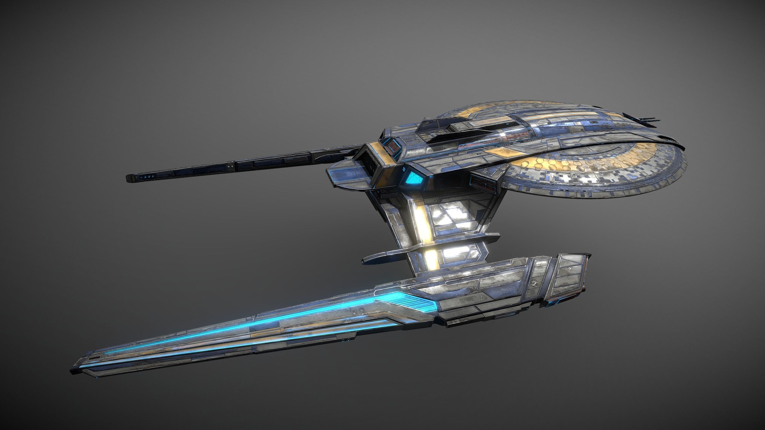 17spaceship star trek spaceship 3D model_1