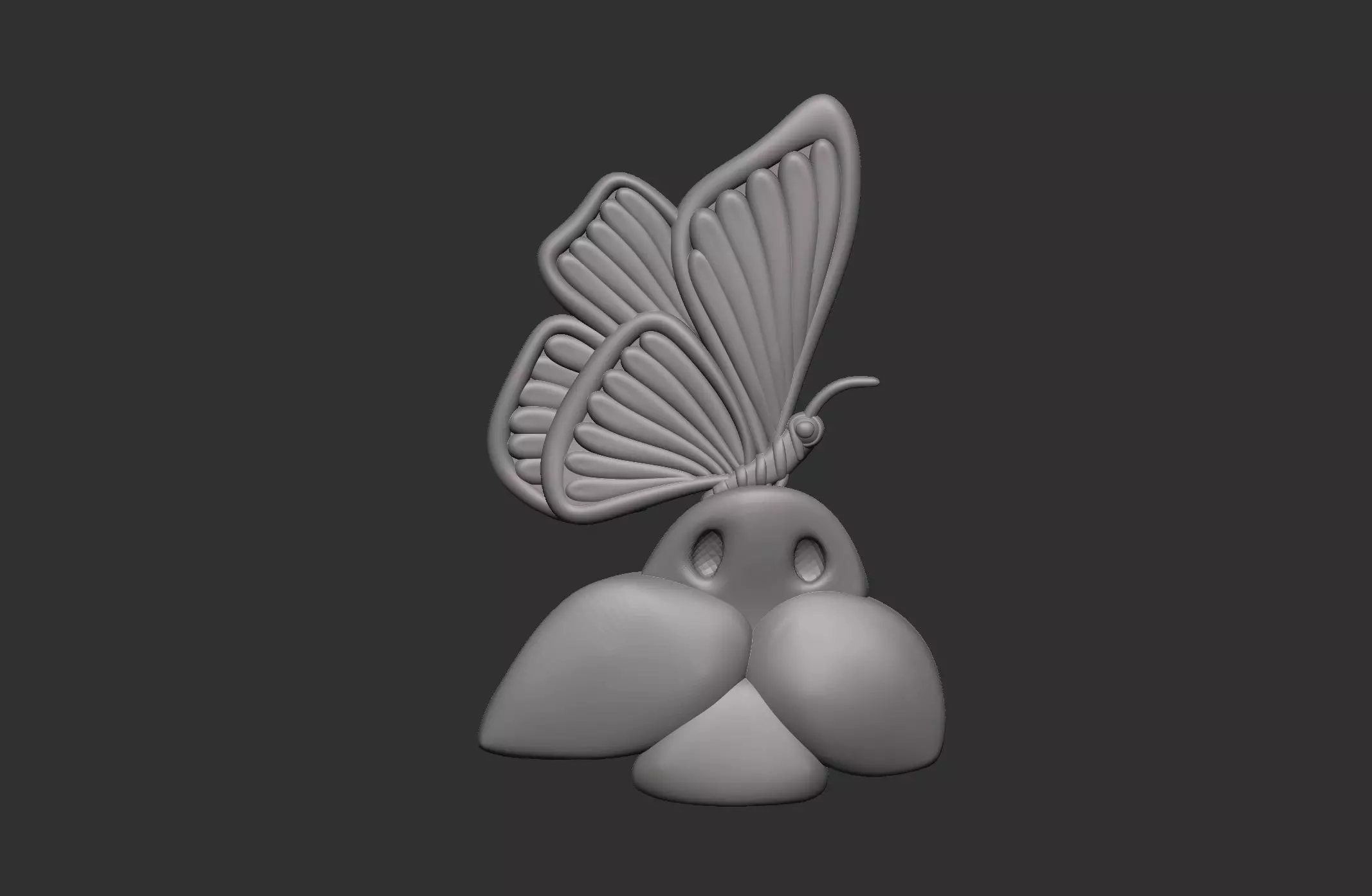 cat with butterfly cnc base relife model  3D print model_0