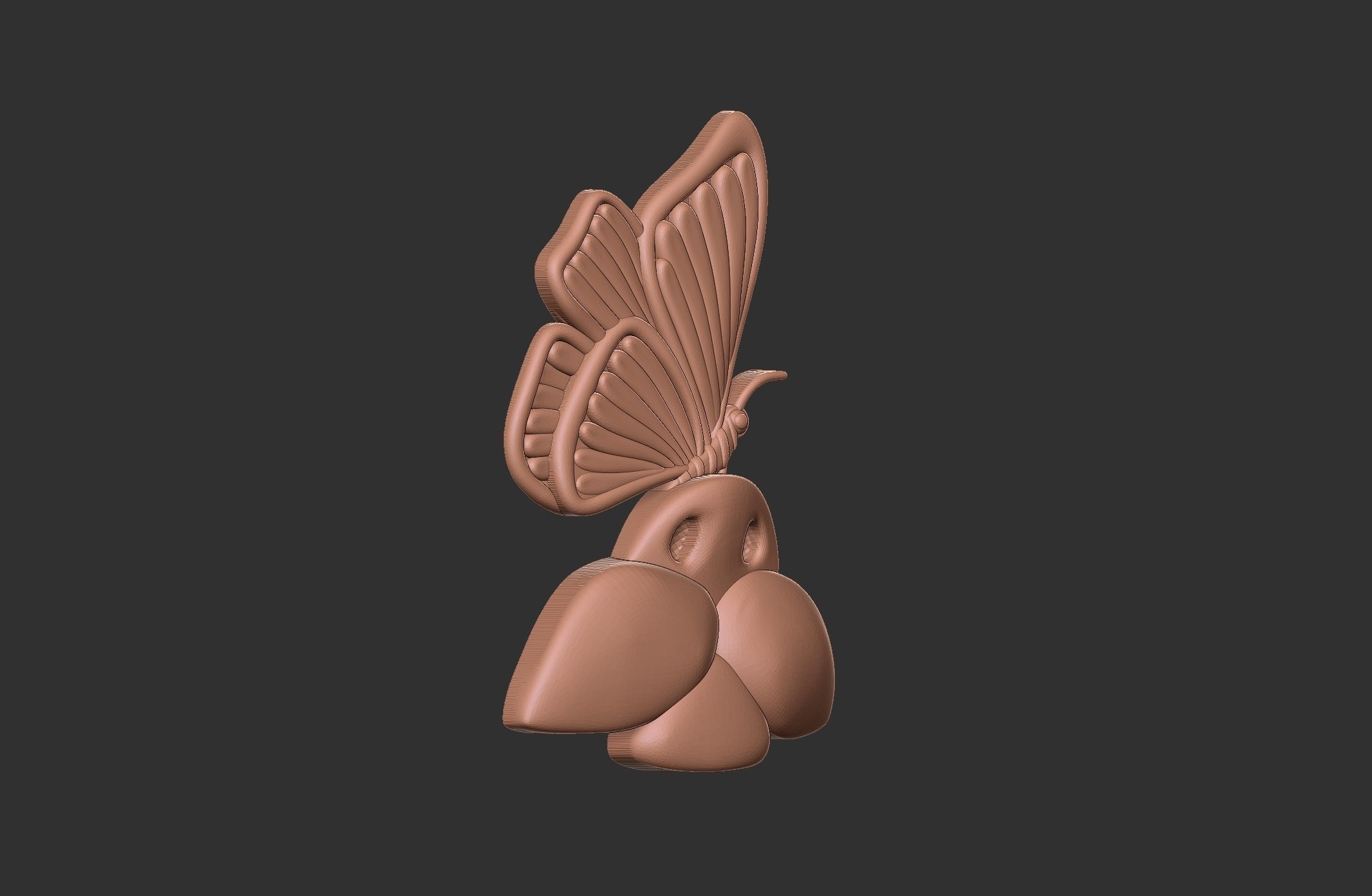 cat with butterfly cnc base relife model  3D print model_5