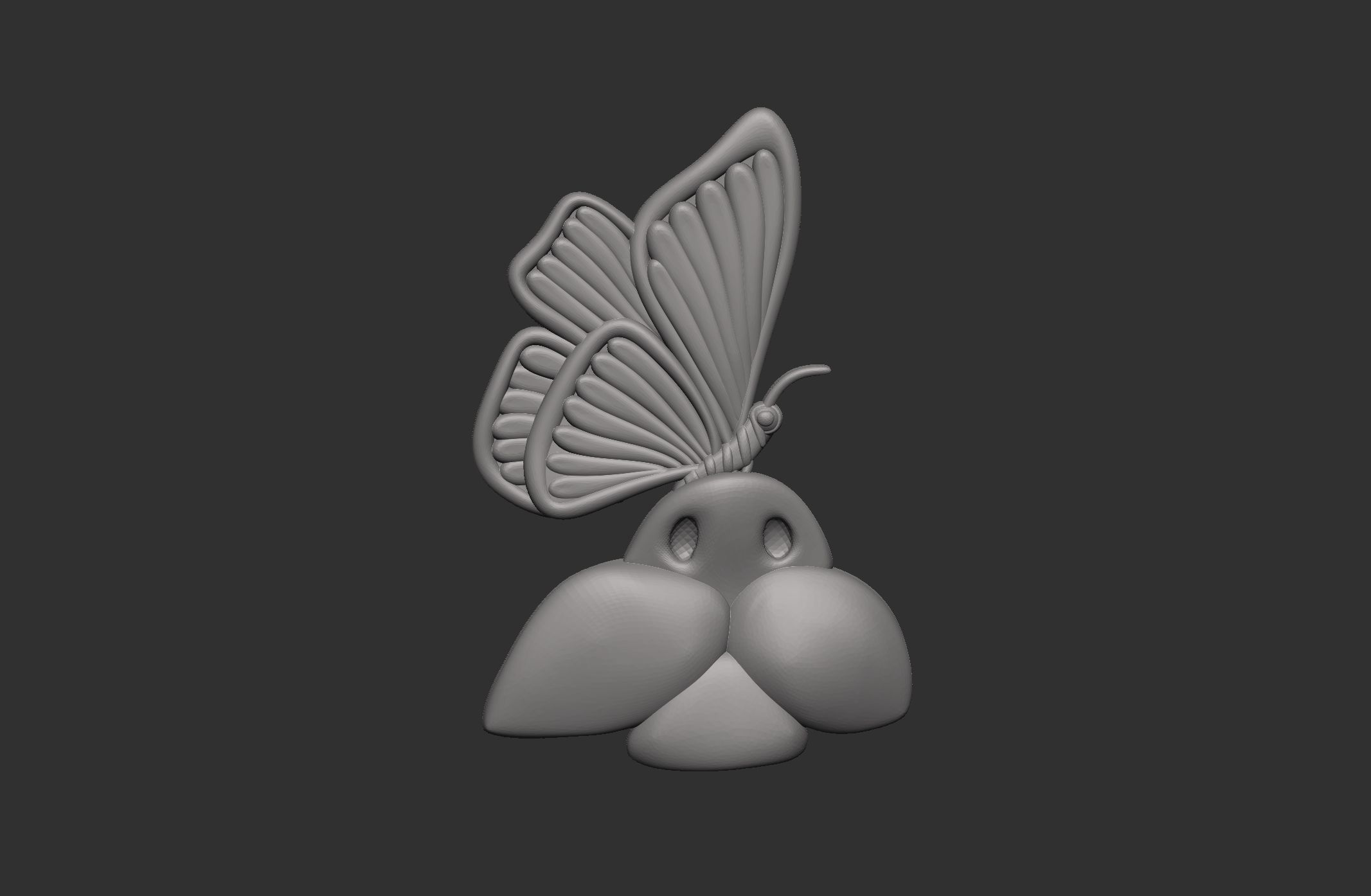 cat with butterfly cnc base relife model  3D print model_7