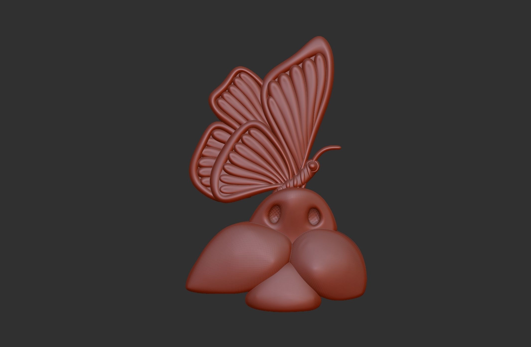 cat with butterfly cnc base relife model  3D print model_3