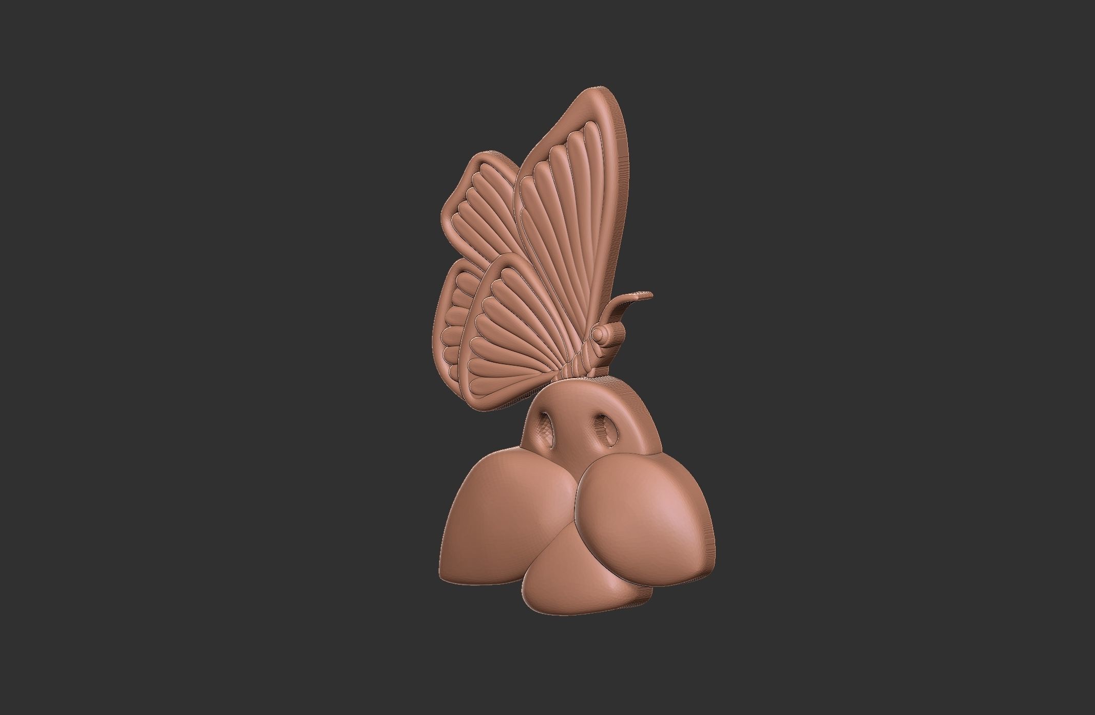 cat with butterfly cnc base relife model  3D print model_8