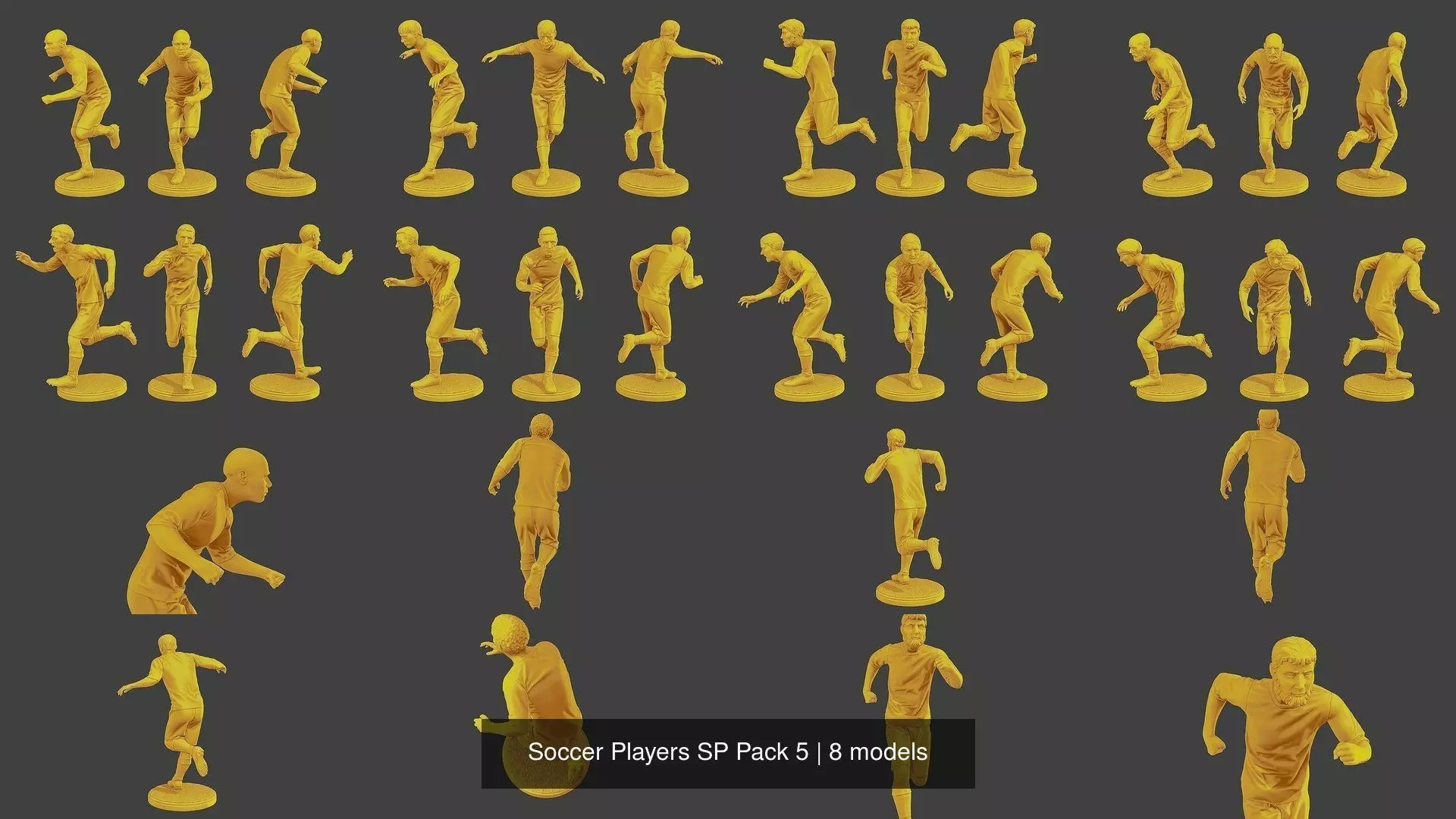 Soccer Players SP Pack 5 3D Model Collection_1