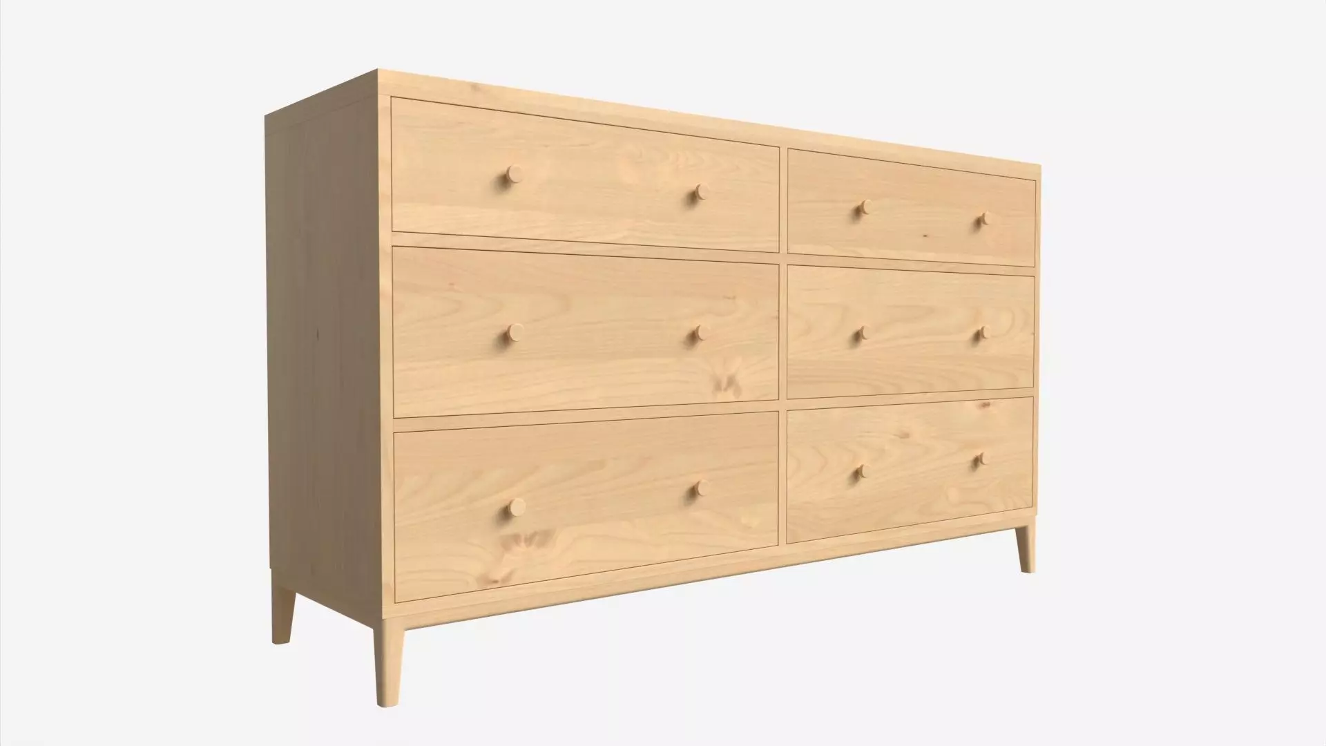 Chest Wide 6-drawer Ercol Salina 3D model