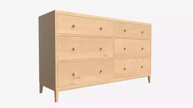 Chest Wide 6-drawer Ercol Salina 3D model