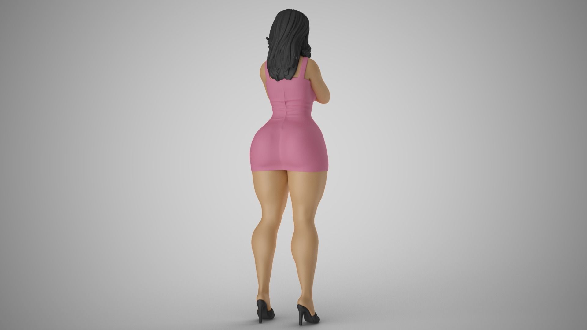 Girl Looking into the Palm 3D print model_6