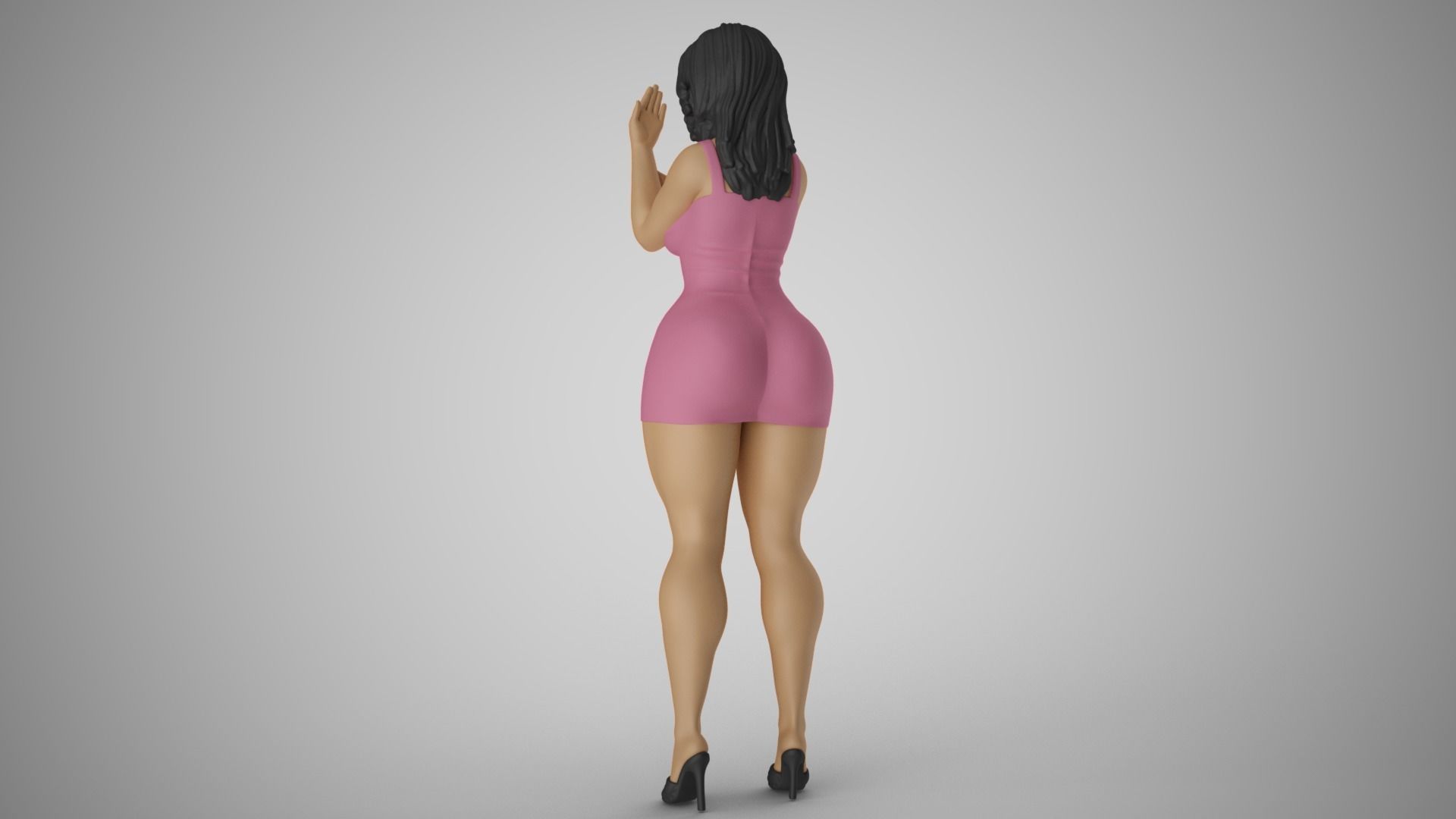 Girl Looking into the Palm 3D print model_7