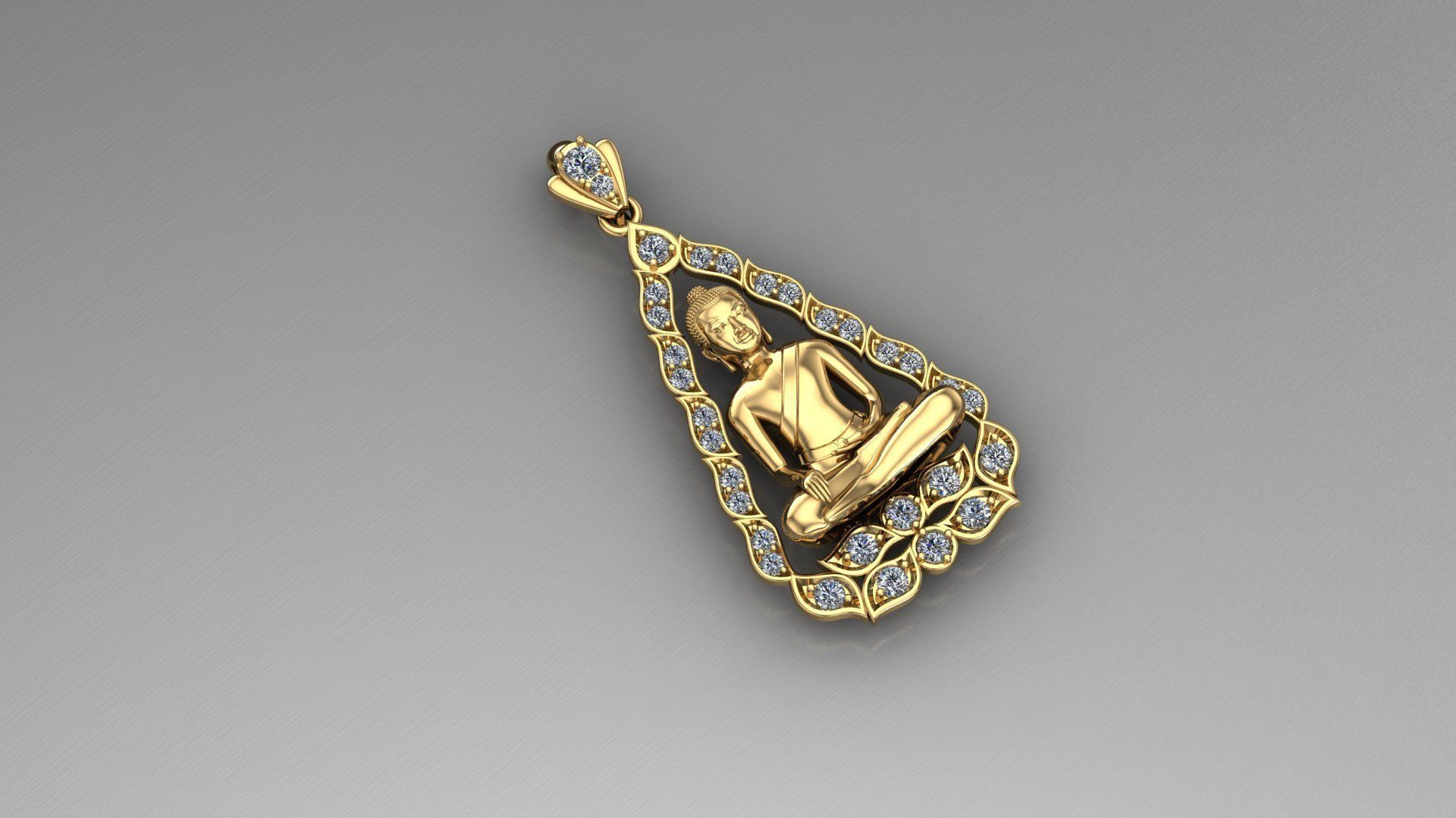 Buddha Pendant Jewelry 3D model_3