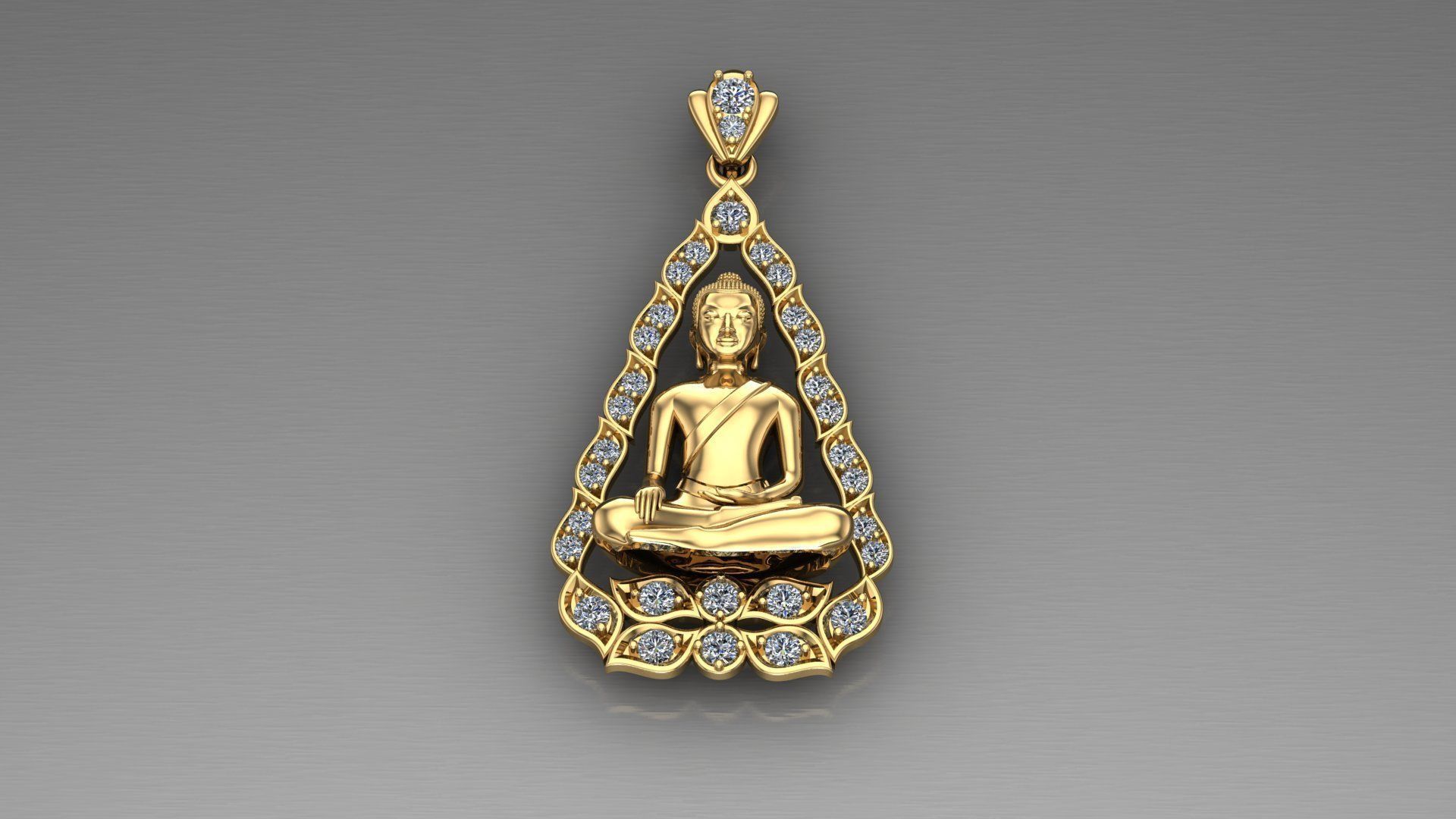 Buddha Pendant Jewelry 3D model_1